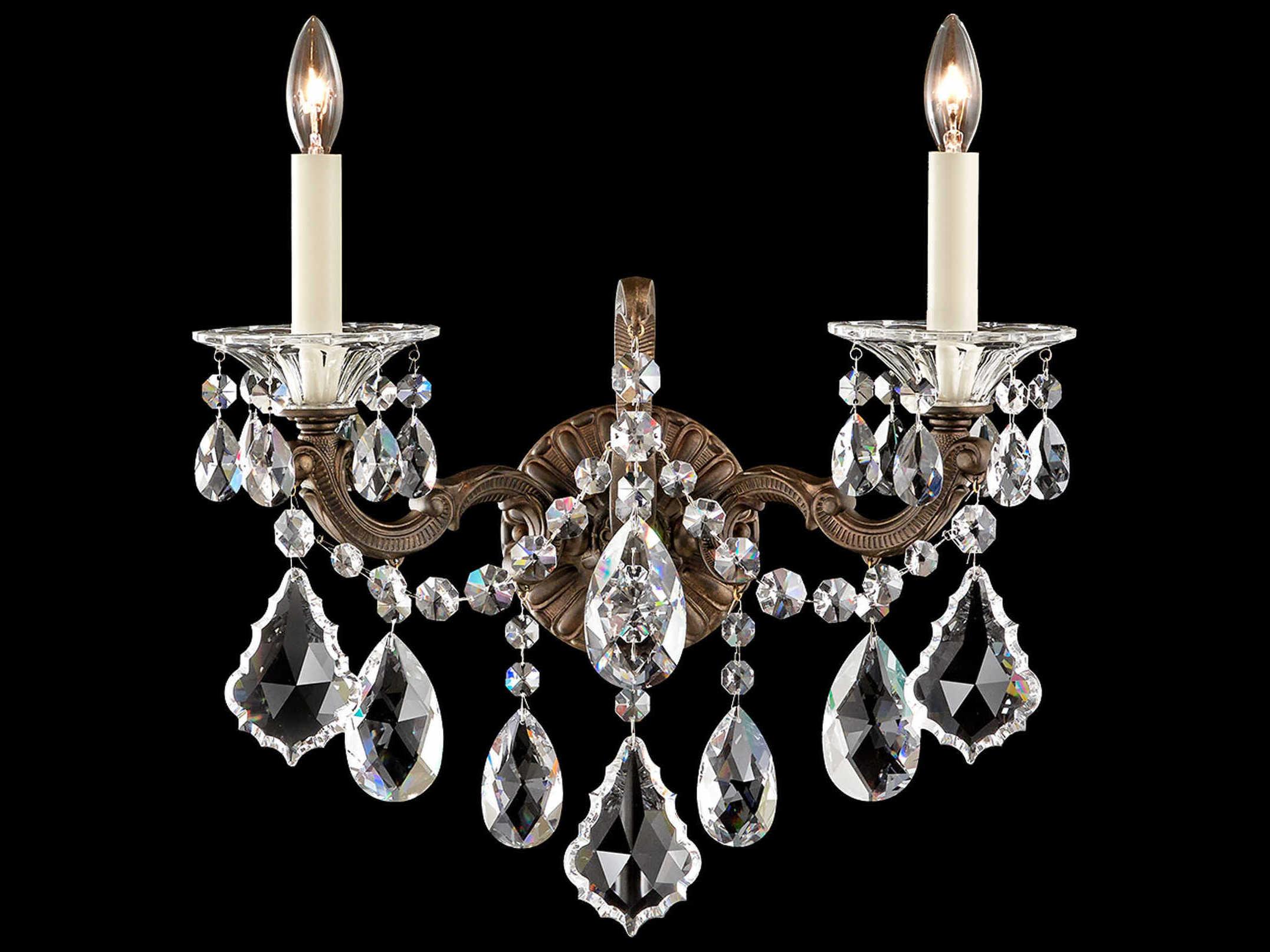Schonbek La Scala 2-Light Gold Crystal Wall Sconce