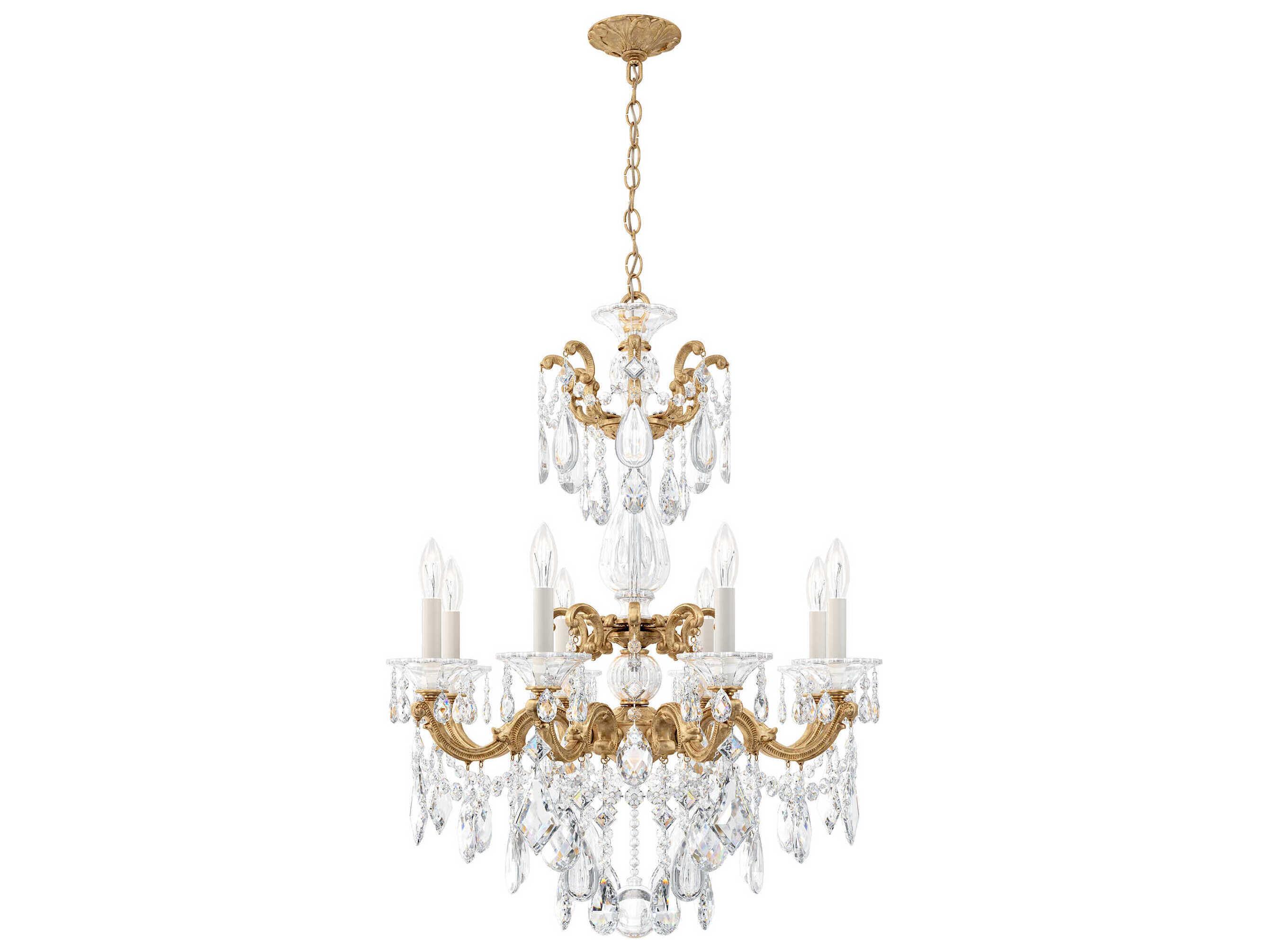 Schonbek La Scala 8-Light Silver Crystal Candelabra Chandelier