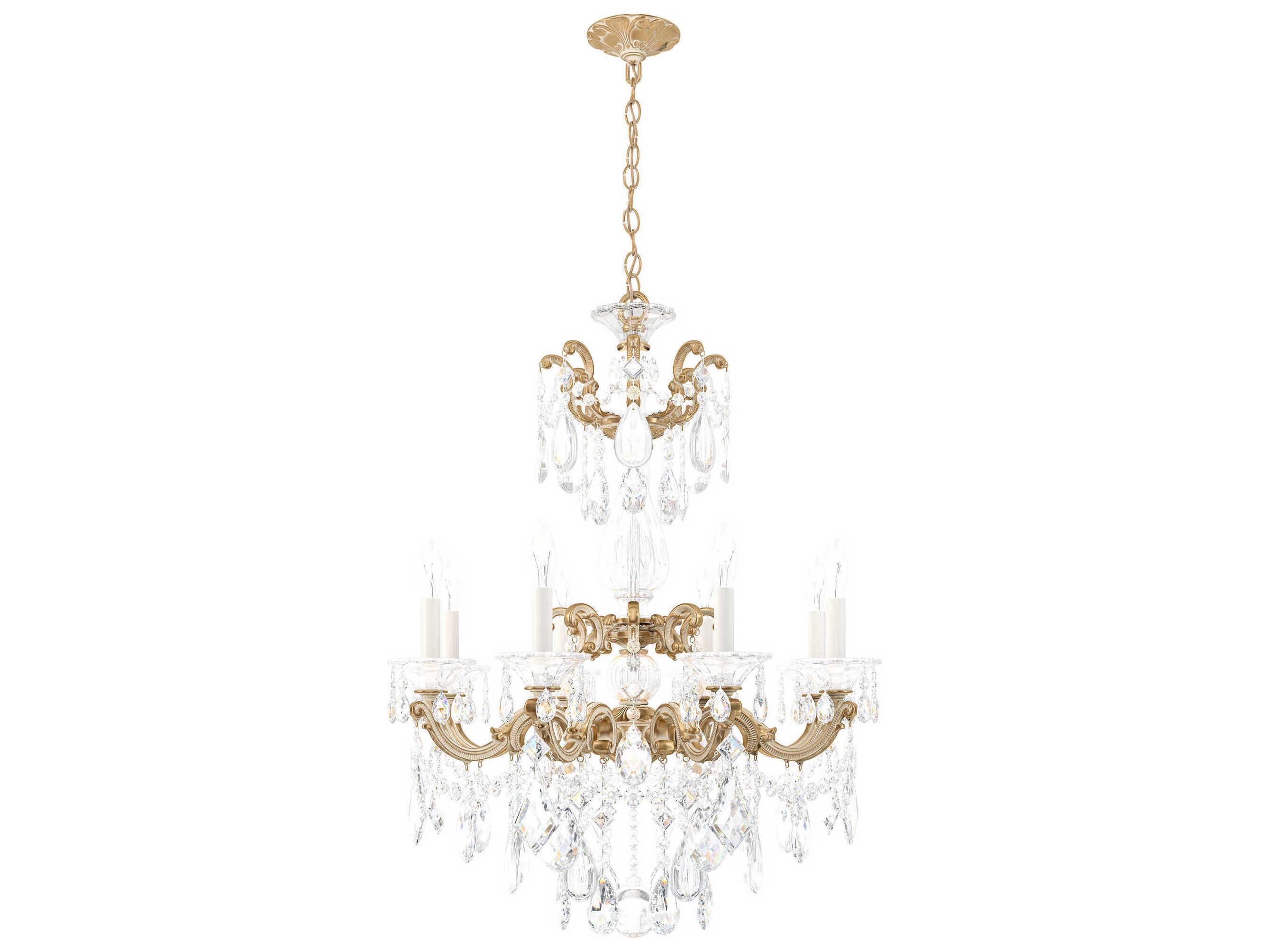Schonbek La Scala 8-Light Silver Crystal Candelabra Chandelier