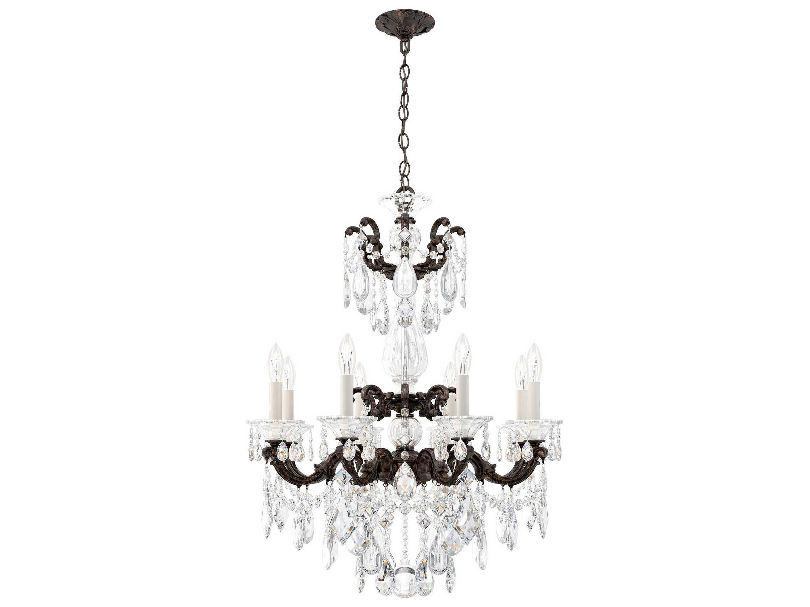 Schonbek La Scala 8-Light Silver Crystal Candelabra Chandelier