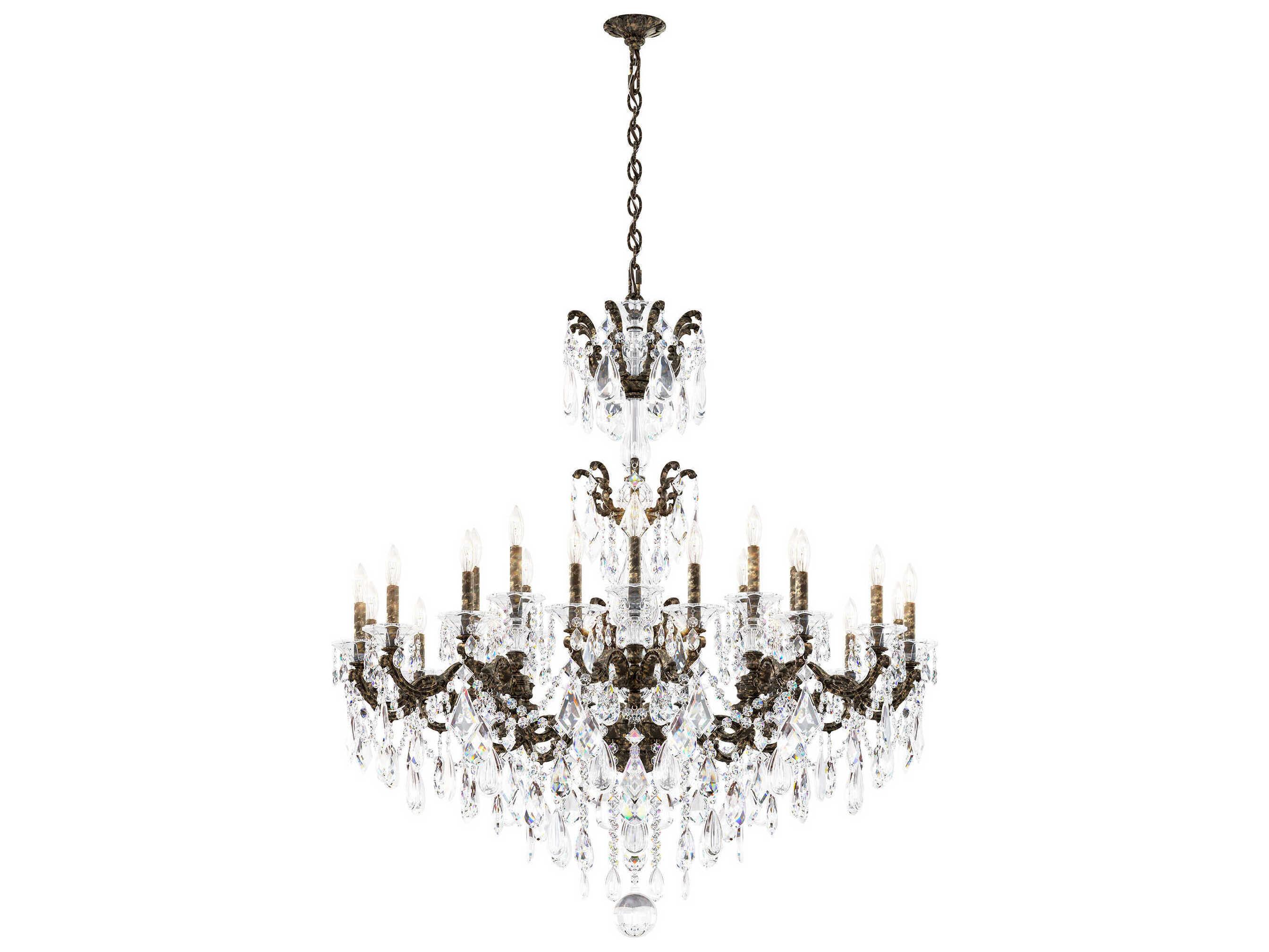 Schonbek La Scala 24-Light Gold Crystal Candelabra Chandelier