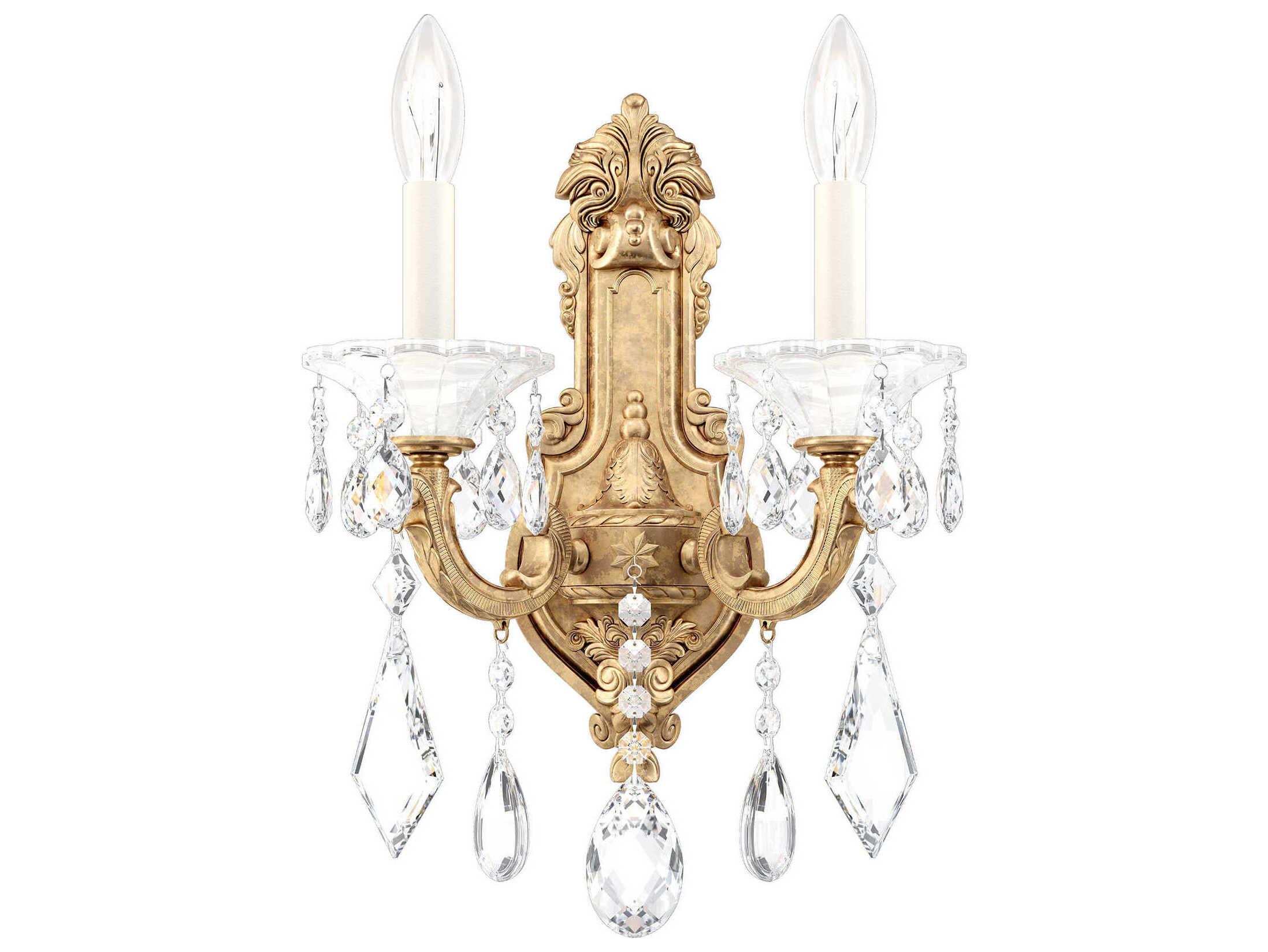 Schonbek La Scala 2-Light Silver Crystal Wall Sconce
