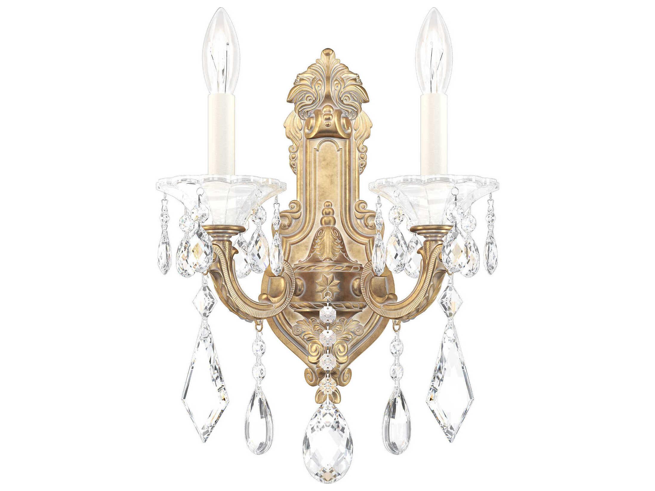 Schonbek La Scala 2-Light Silver Crystal Wall Sconce