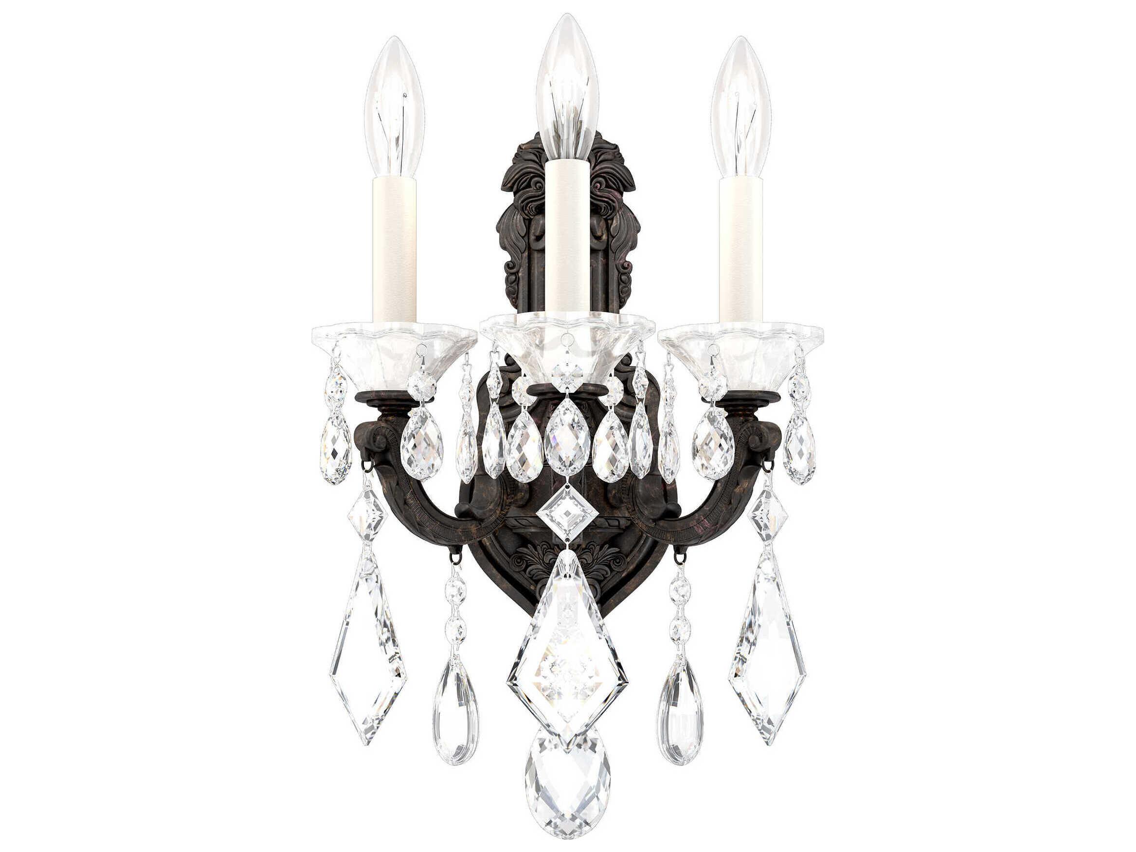 Schonbek La Scala 3-Light Gold Crystal Wall Sconce