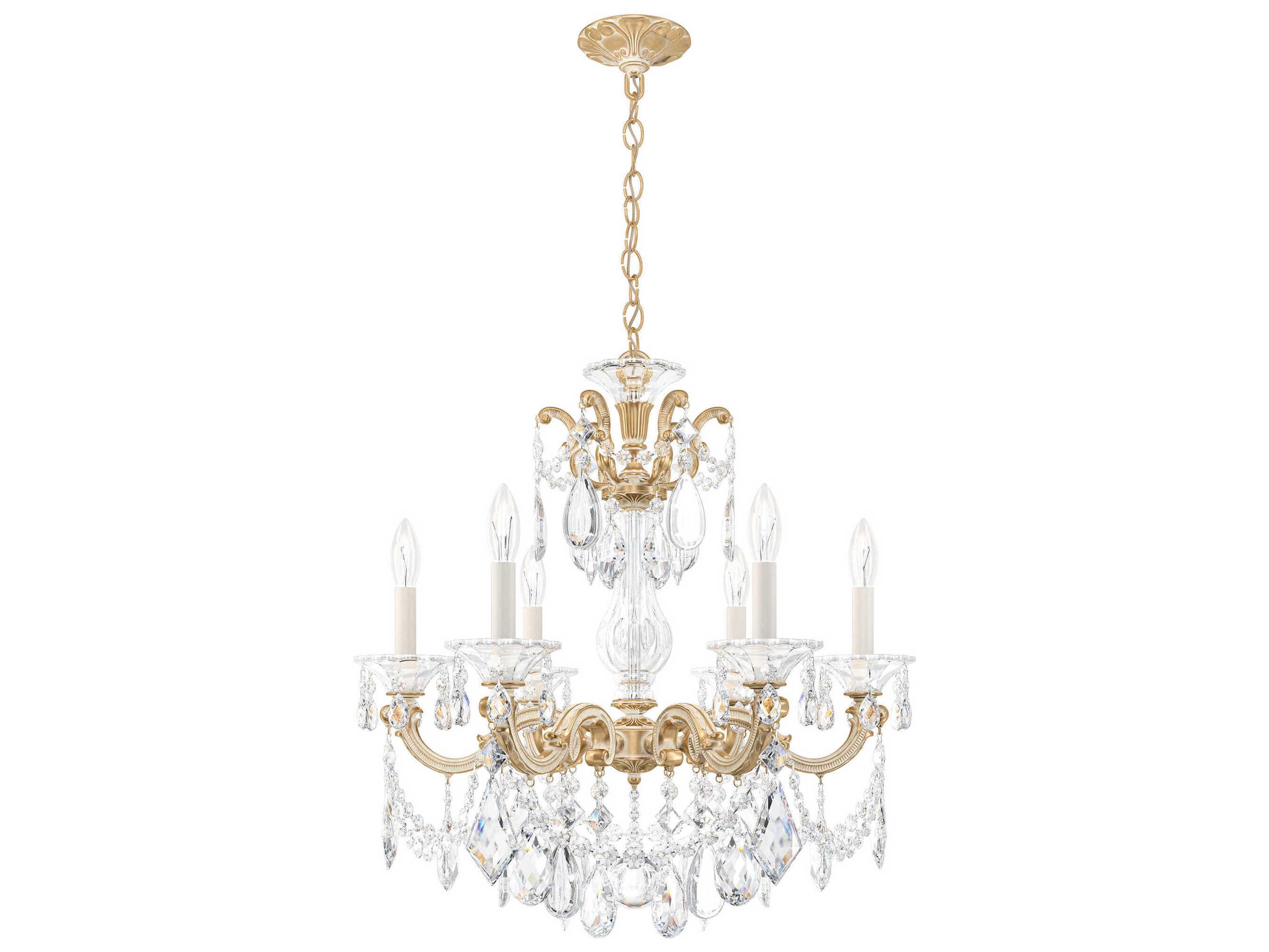Schonbek La Scala 6-Light Silver Crystal Candelabra Chandelier