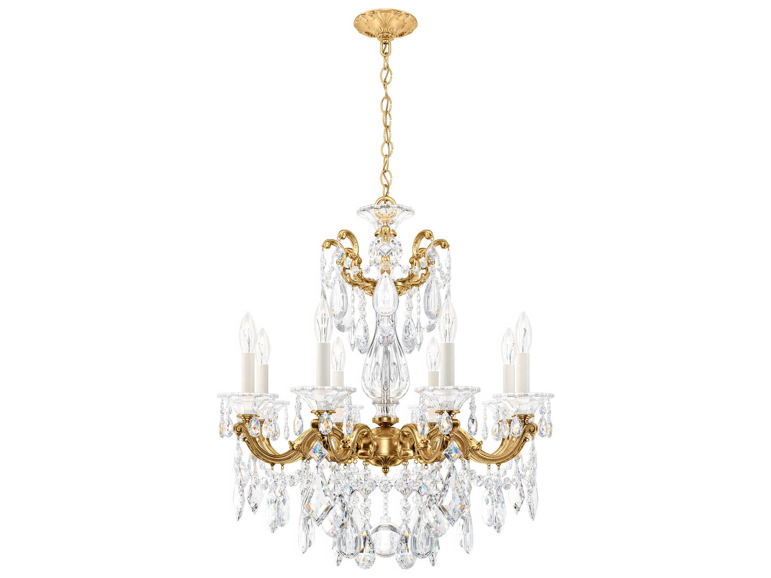 Schonbek La Scala 8-Light Silver Crystal Candelabra Chandelier