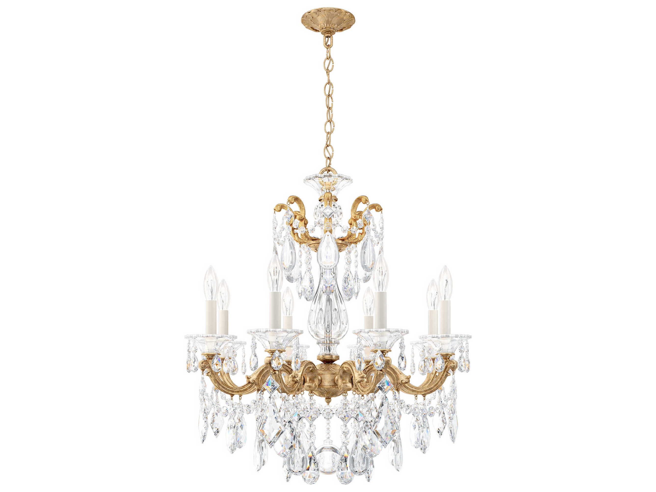 Schonbek La Scala 8-Light Silver Crystal Candelabra Chandelier