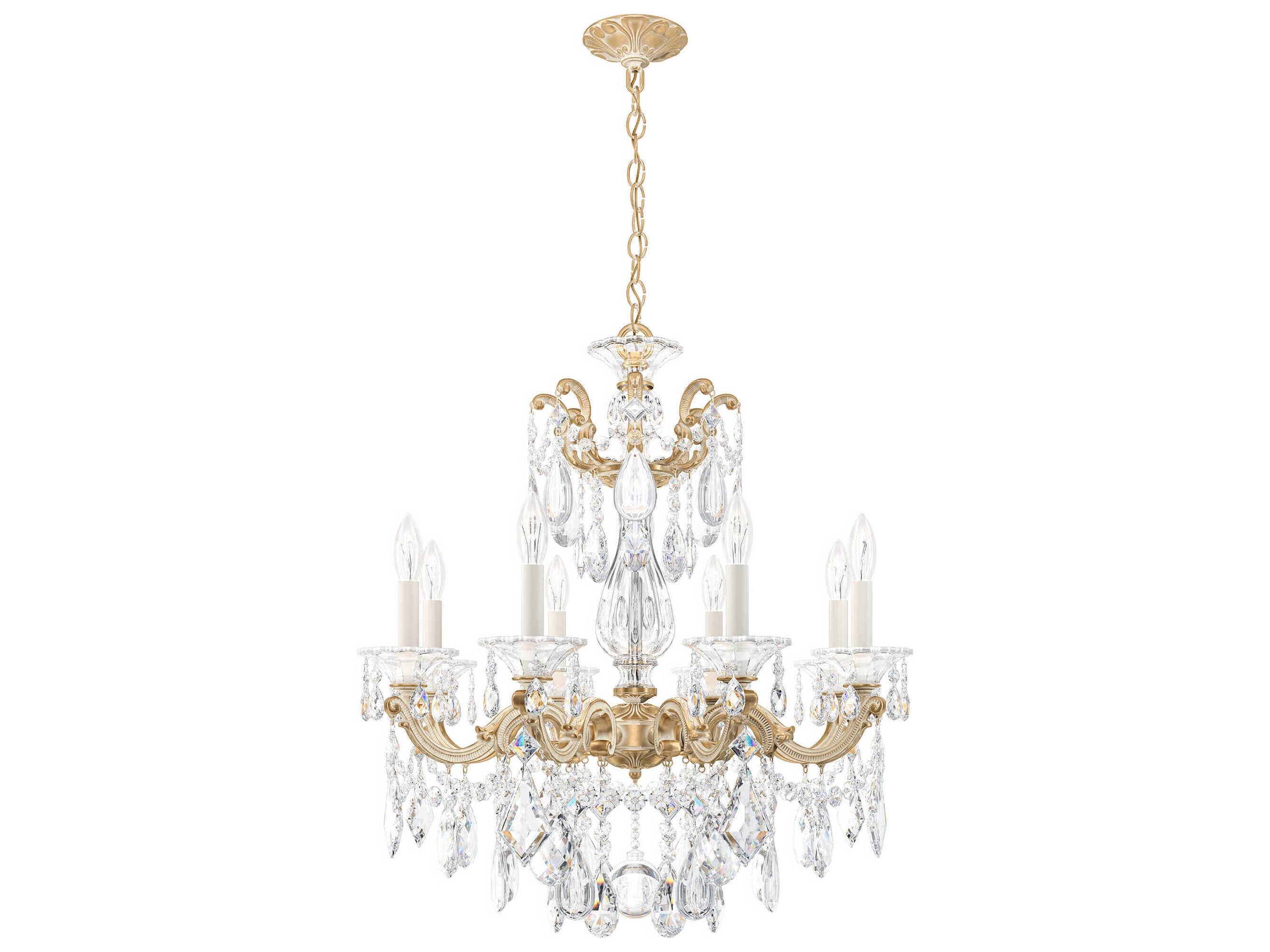 Schonbek La Scala 8-Light Silver Crystal Candelabra Chandelier