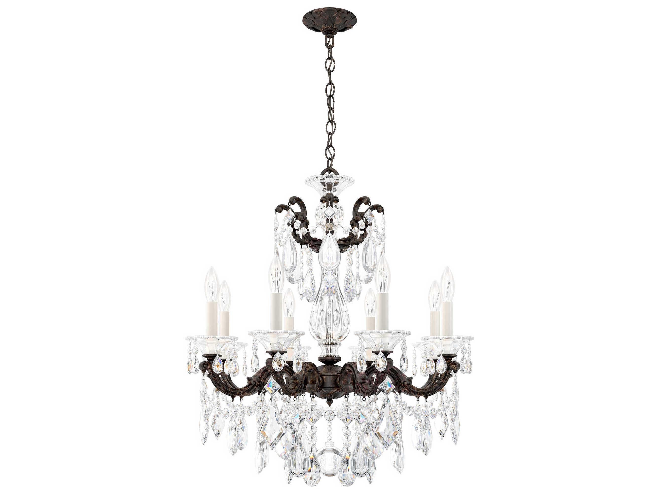 Schonbek La Scala 8-Light Silver Crystal Candelabra Chandelier
