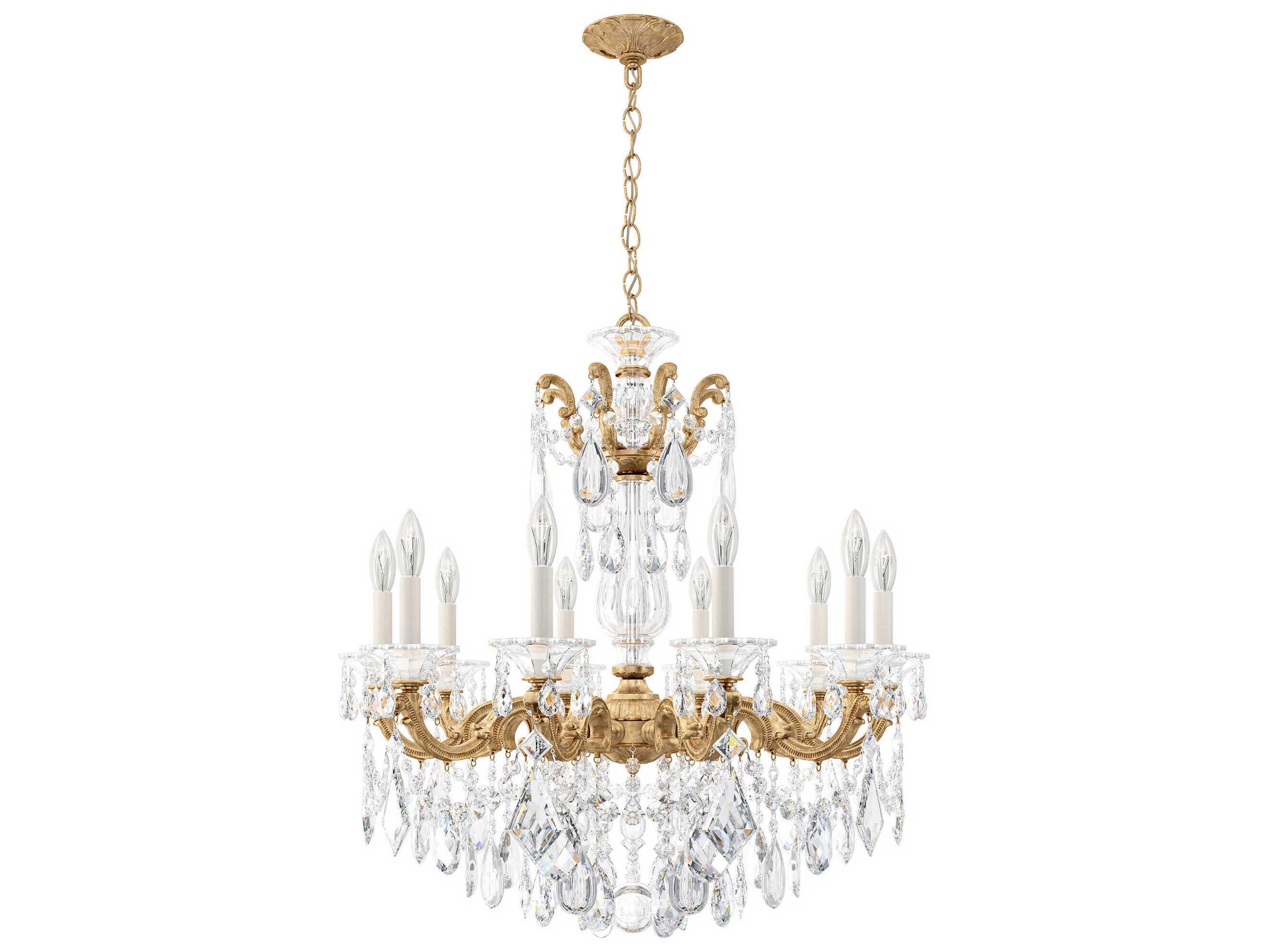 Schonbek La Scala 10-Light Bronze Crystal Candelabra Chandelier