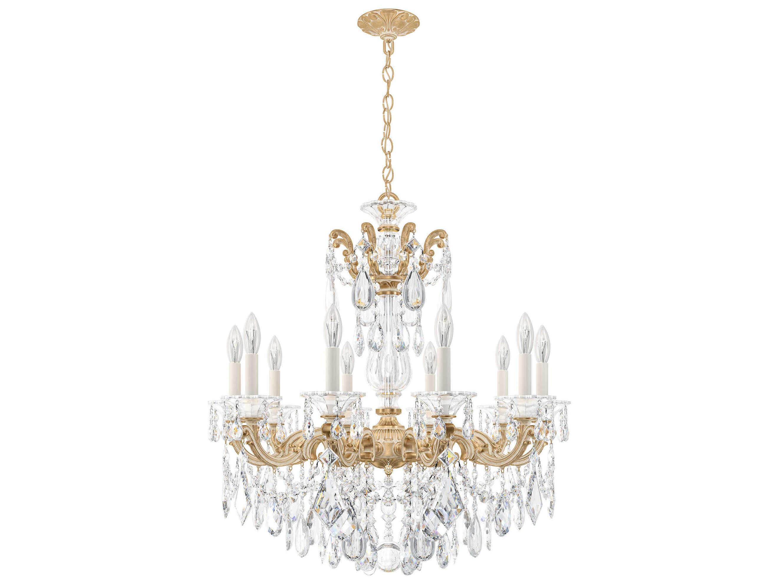 Schonbek La Scala 10-Light Bronze Crystal Candelabra Chandelier