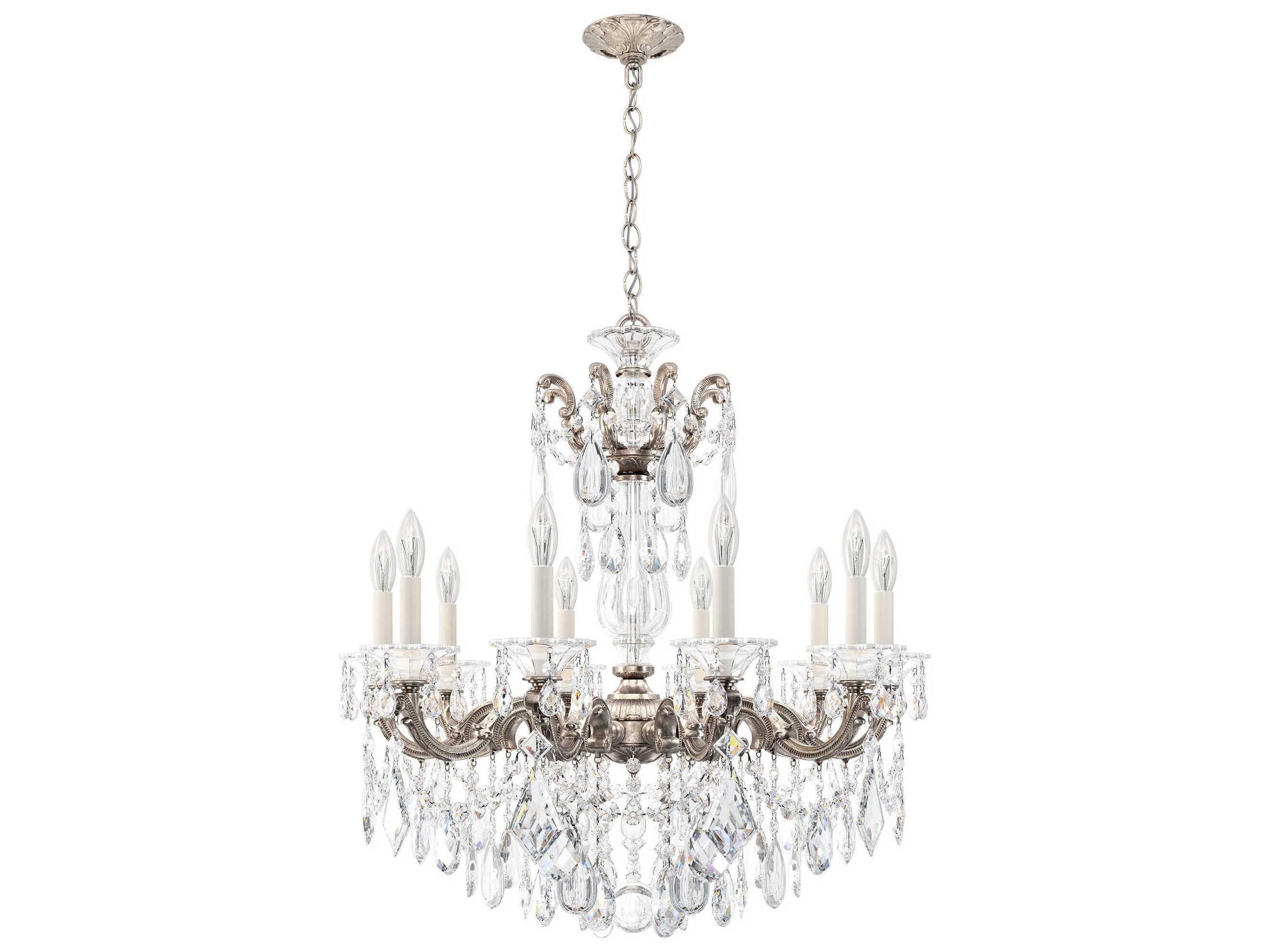 Schonbek La Scala 10-Light Bronze Crystal Candelabra Chandelier