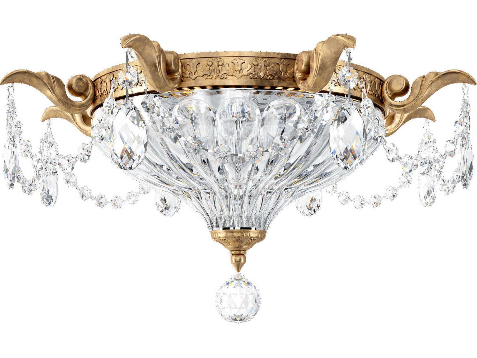 Schonbek Milano 2-Light Bronze Crystal Bowl Flush Mount