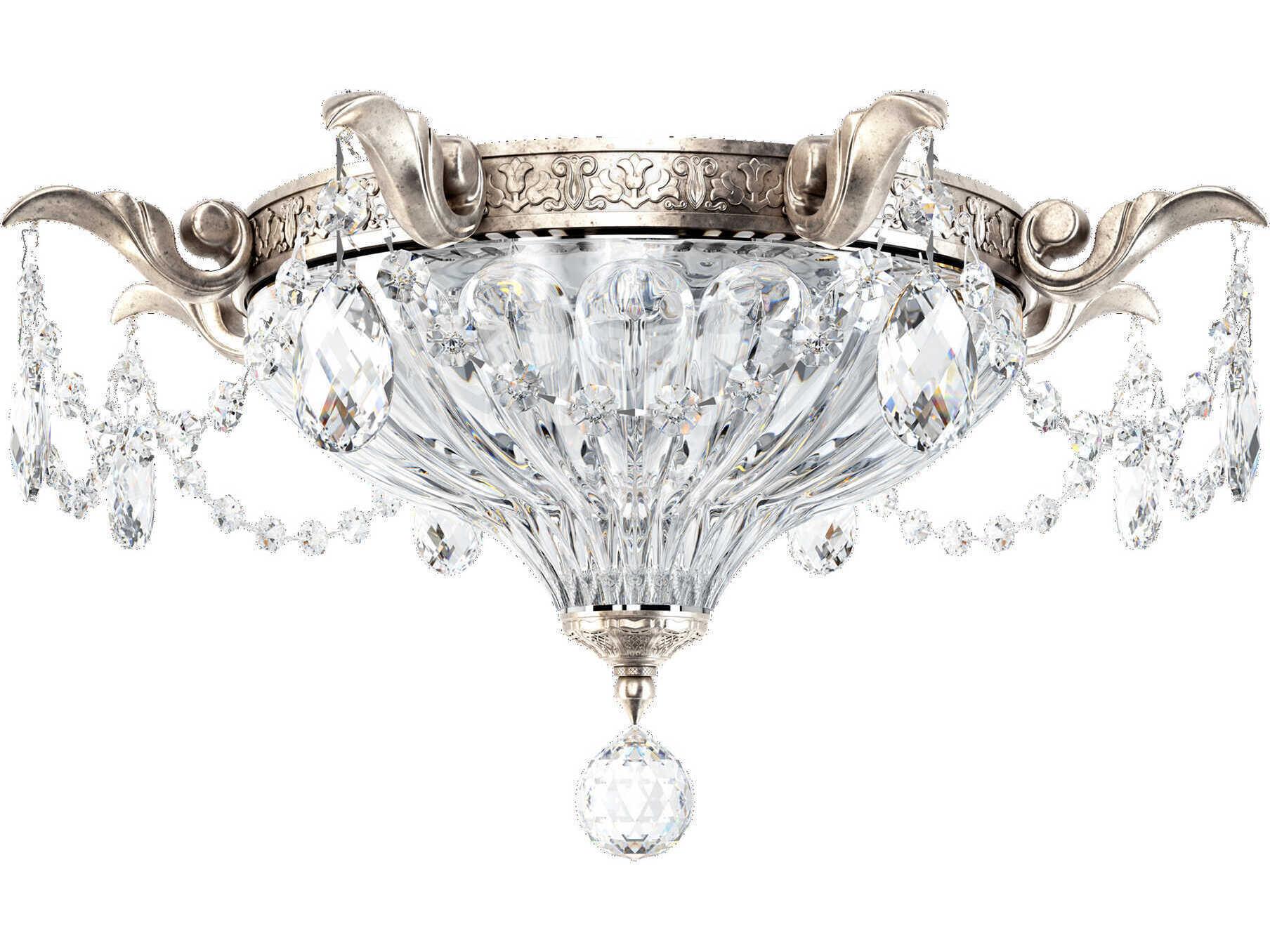 Schonbek Milano 2-Light Bronze Crystal Bowl Flush Mount