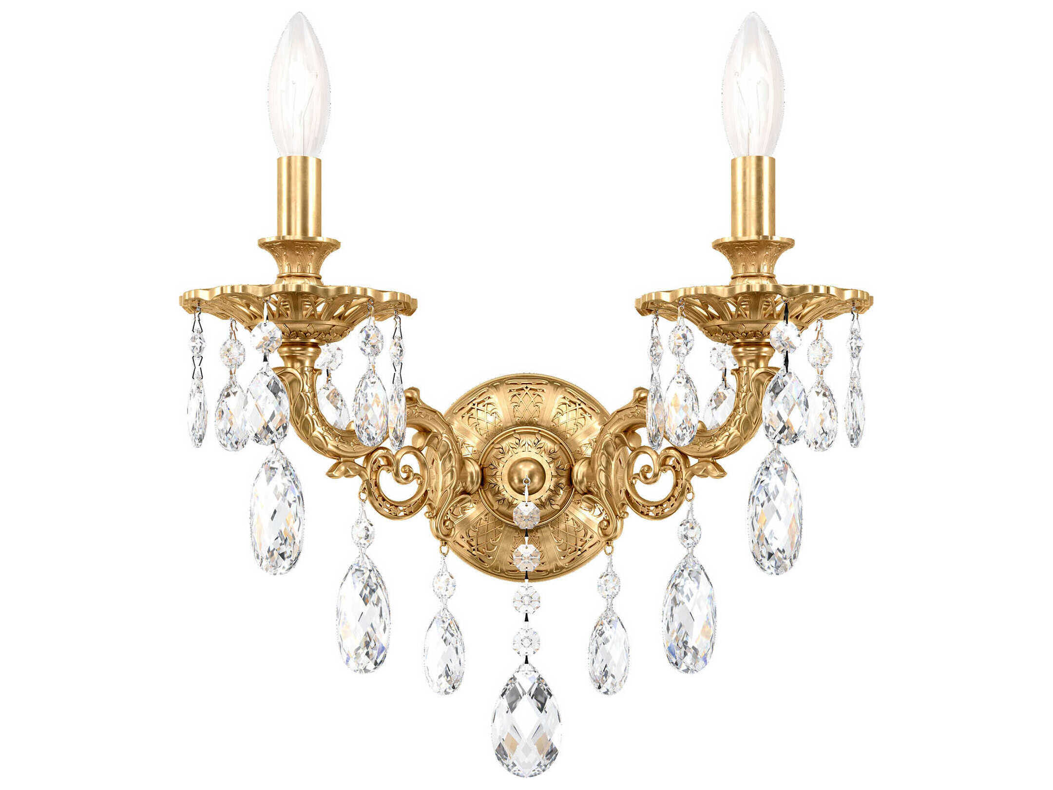 Schonbek Milano 2-Light Gold Crystal Wall Sconce