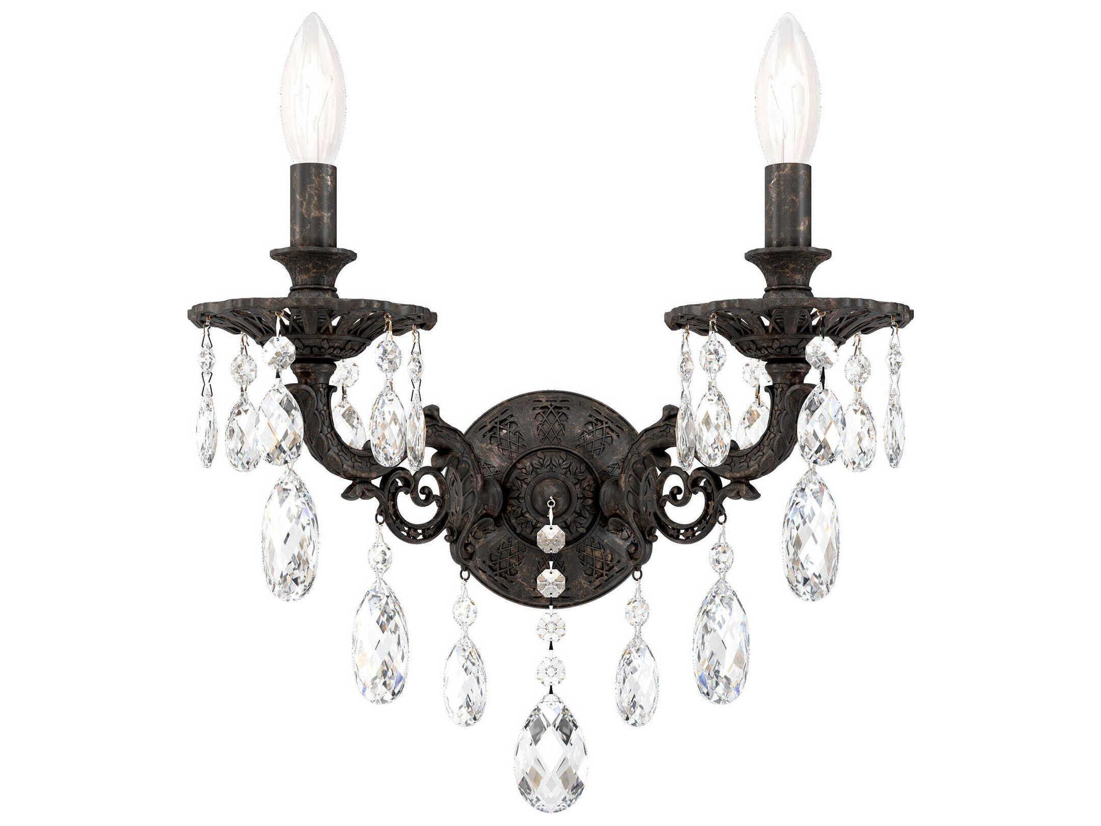 Schonbek Milano 2-Light Gold Crystal Wall Sconce