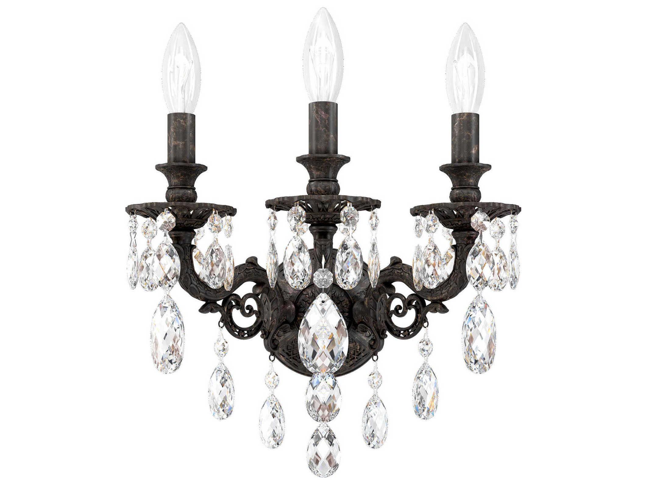 Schonbek Milano 3-Light Gold Crystal Wall Sconce