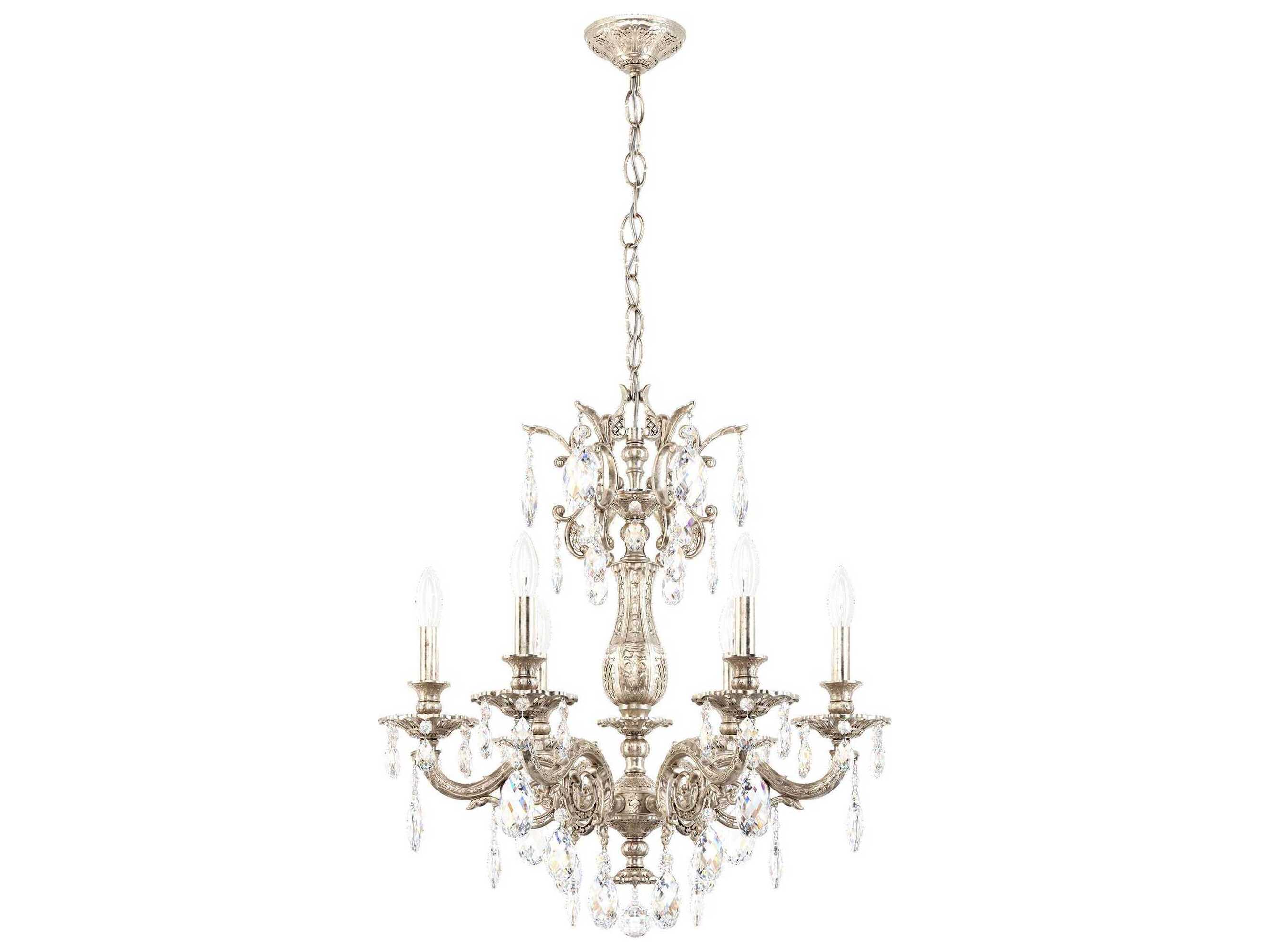 Schonbek Milano 6-Light Gold Crystal Candelabra Chandelier