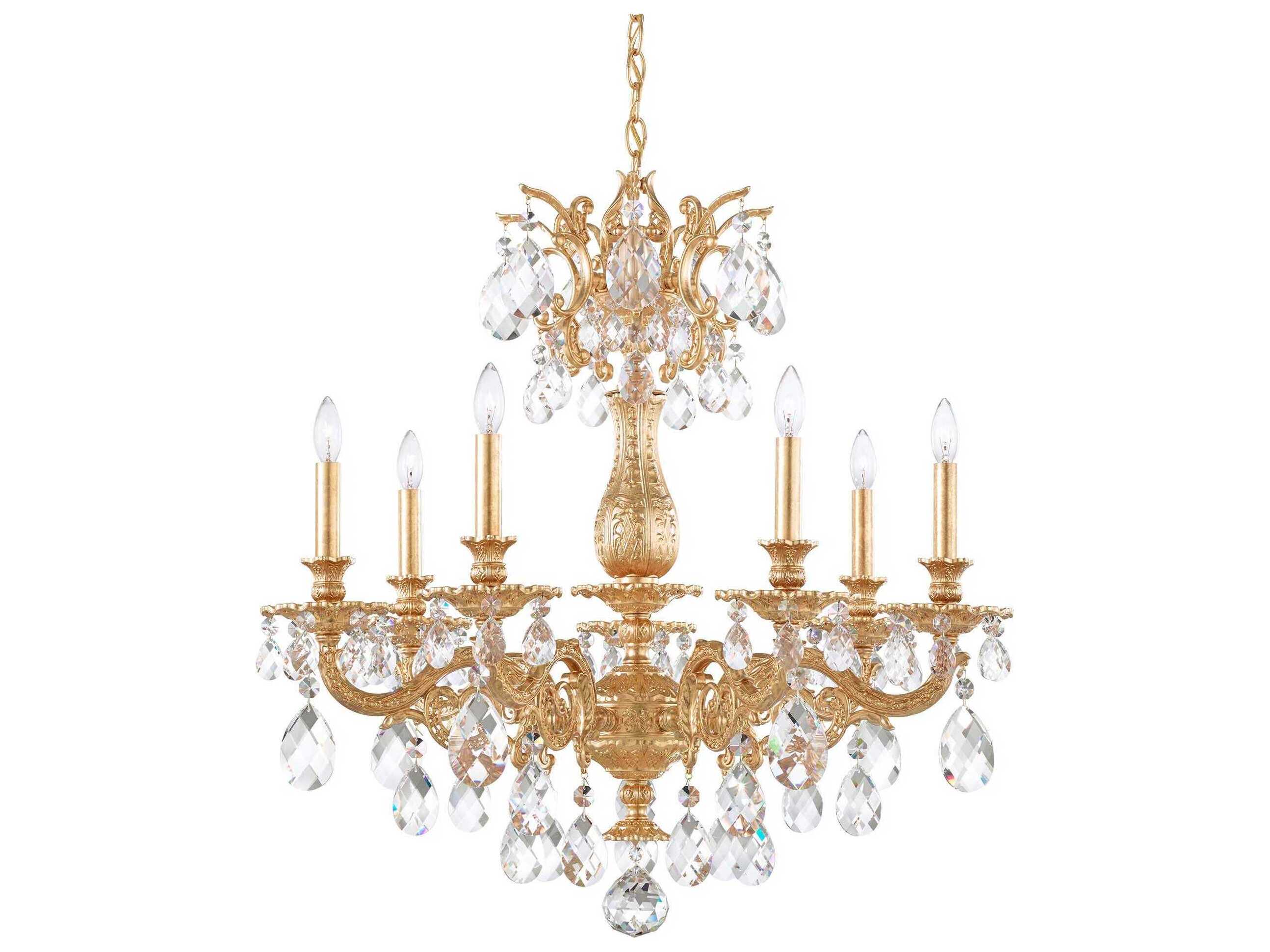 Schonbek Milano 7-Light Bronze Crystal Candelabra Chandelier