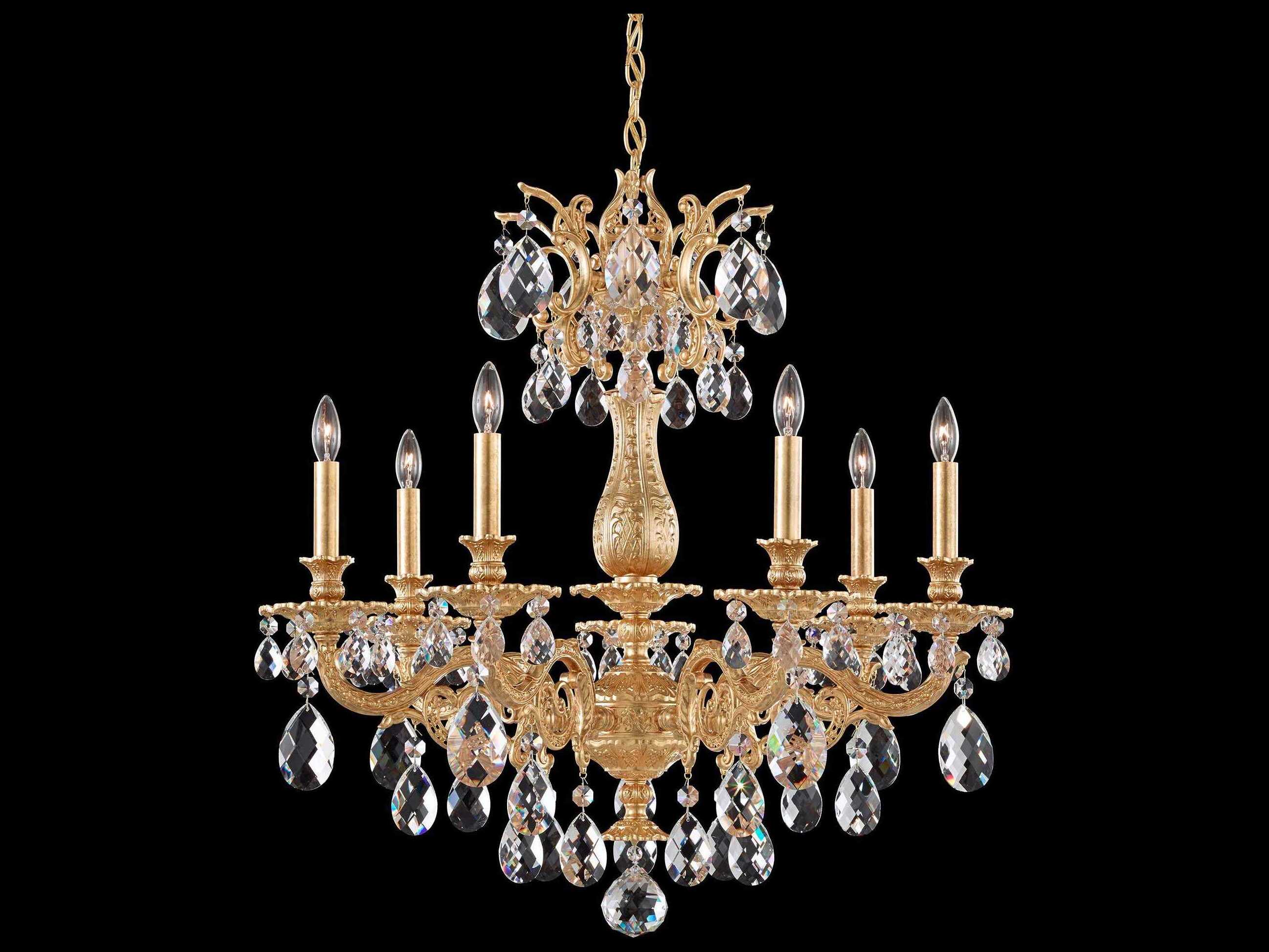 Schonbek Milano 7-Light Bronze Crystal Candelabra Chandelier