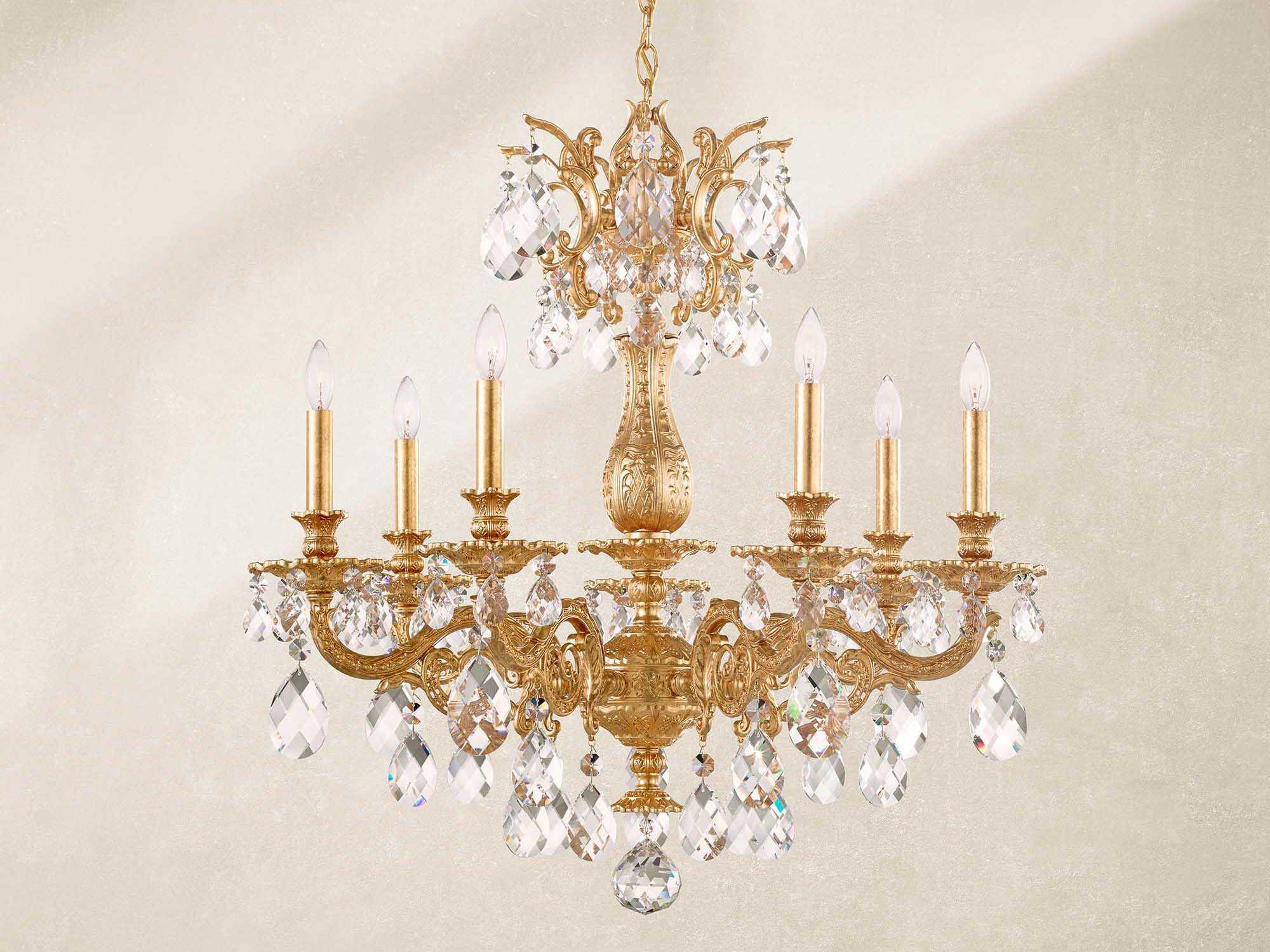 Schonbek Milano 7-Light Bronze Crystal Candelabra Chandelier
