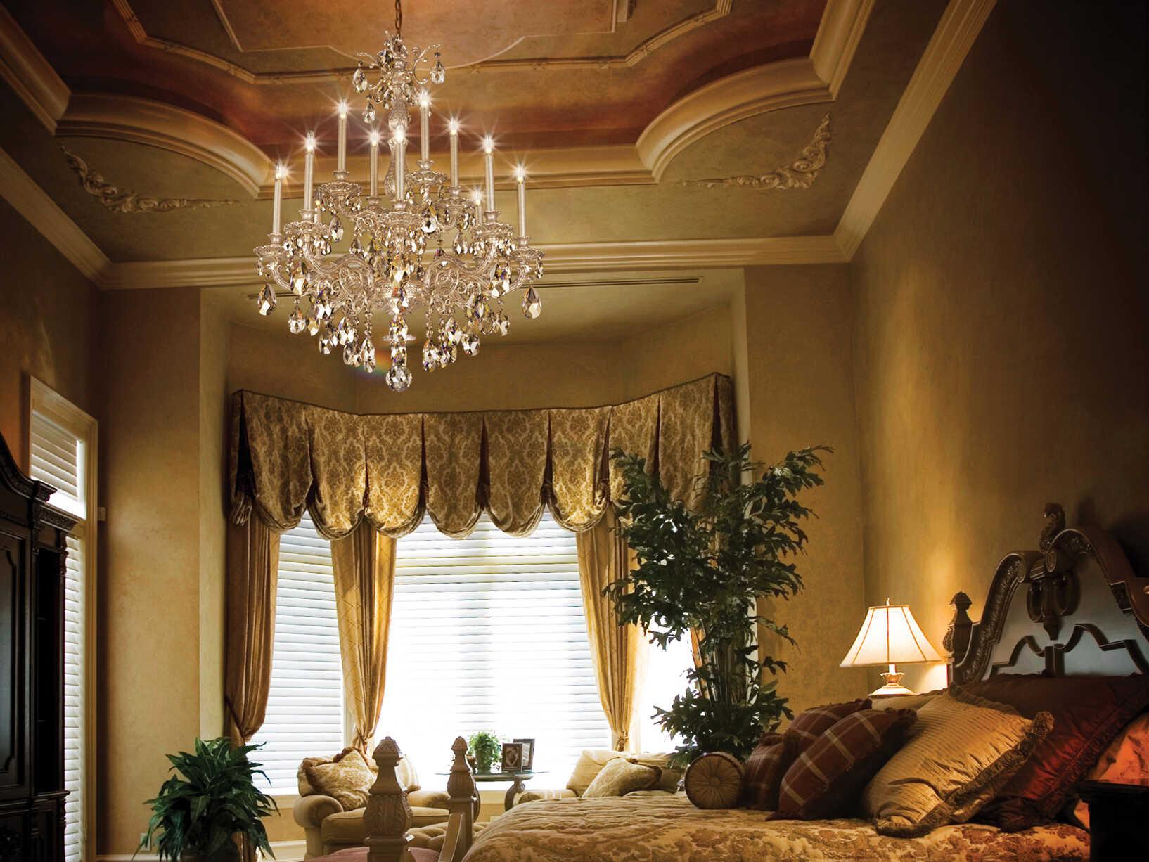 Schonbek Milano 12-Light Silver Crystal Candelabra Chandelier