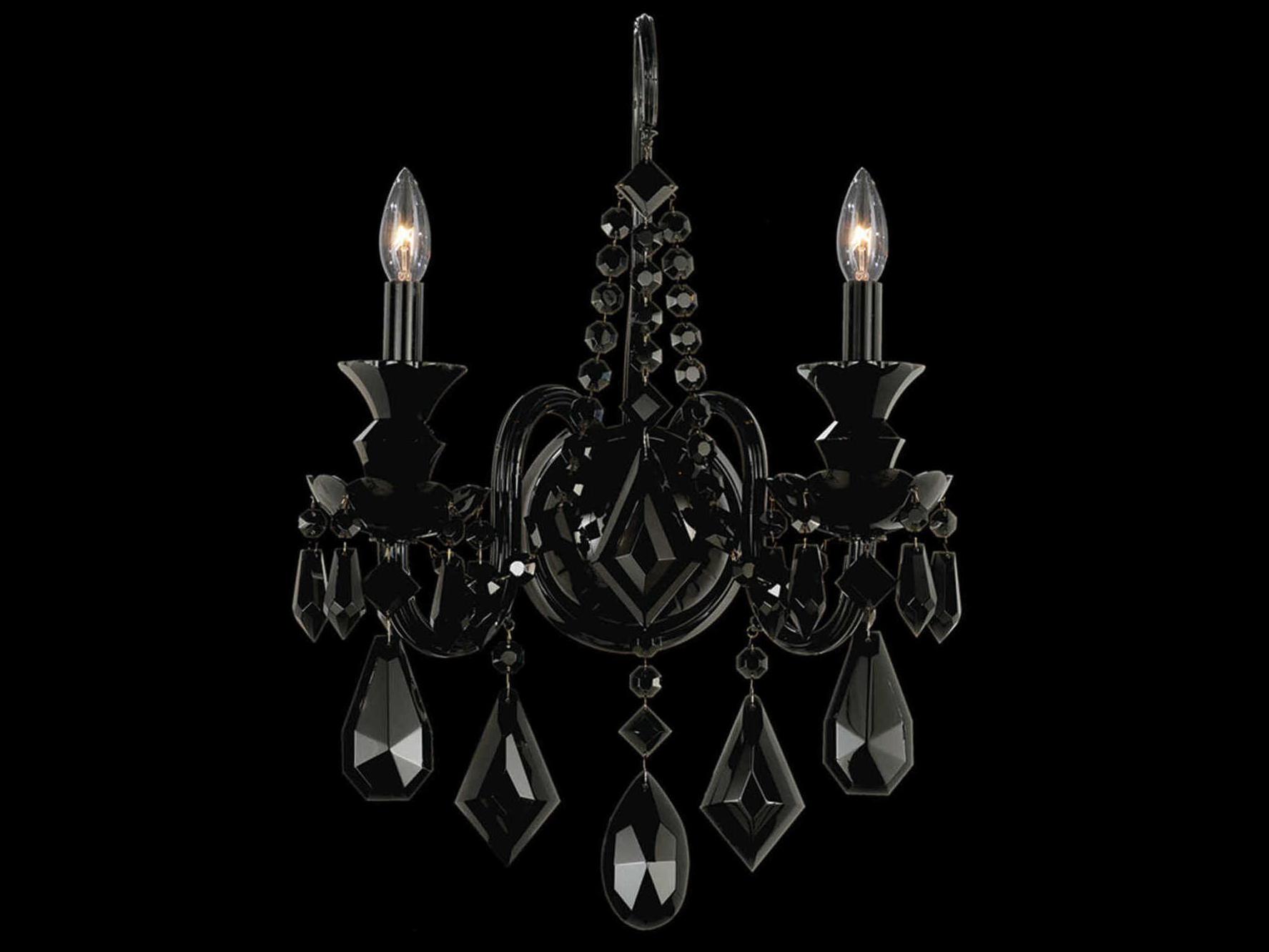 Schonbek Hamilton 2-Light Jet Black Wall Sconce