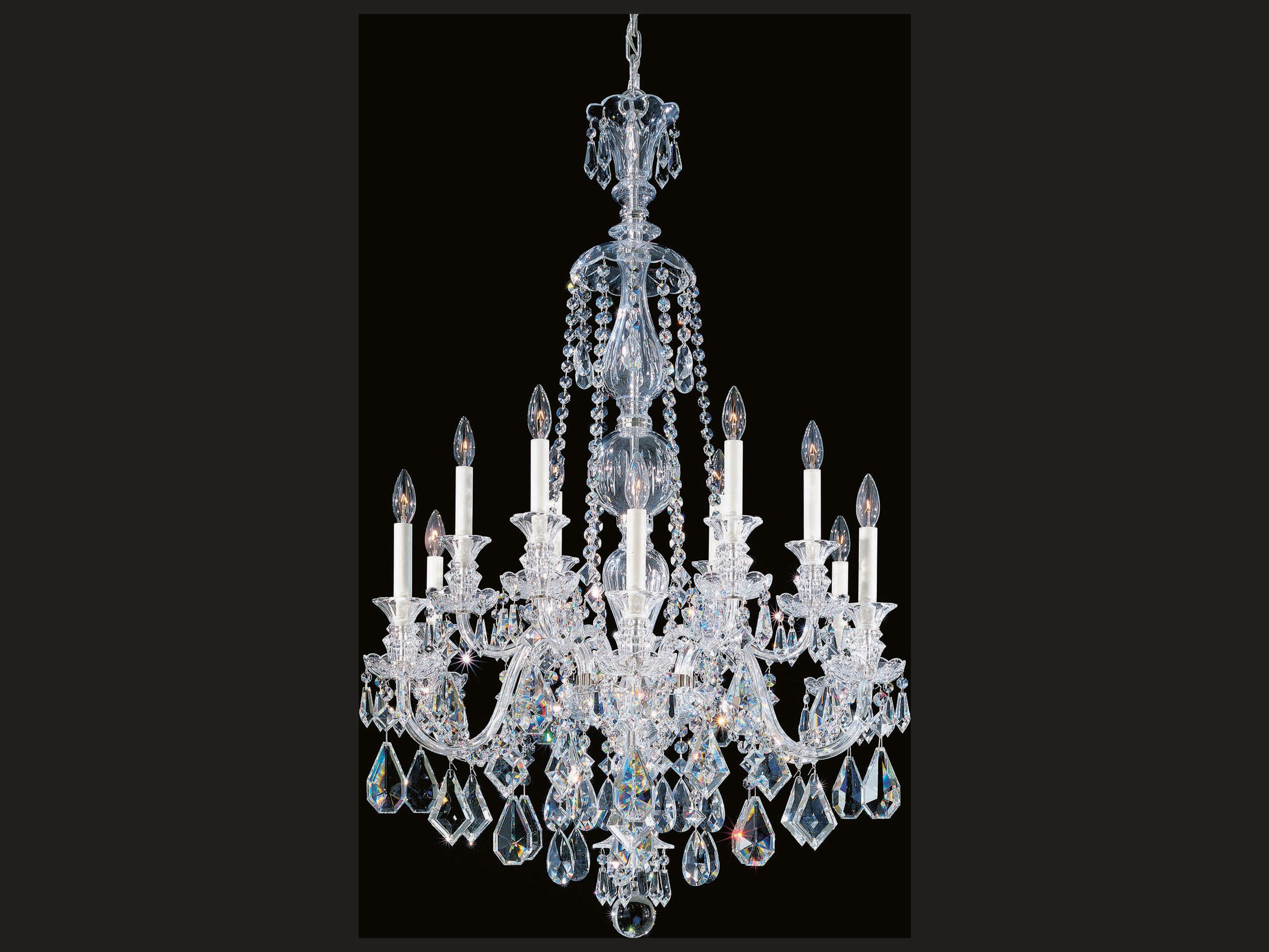 Schonbek Hamilton 12-Light Silver Candelabra Chandelier