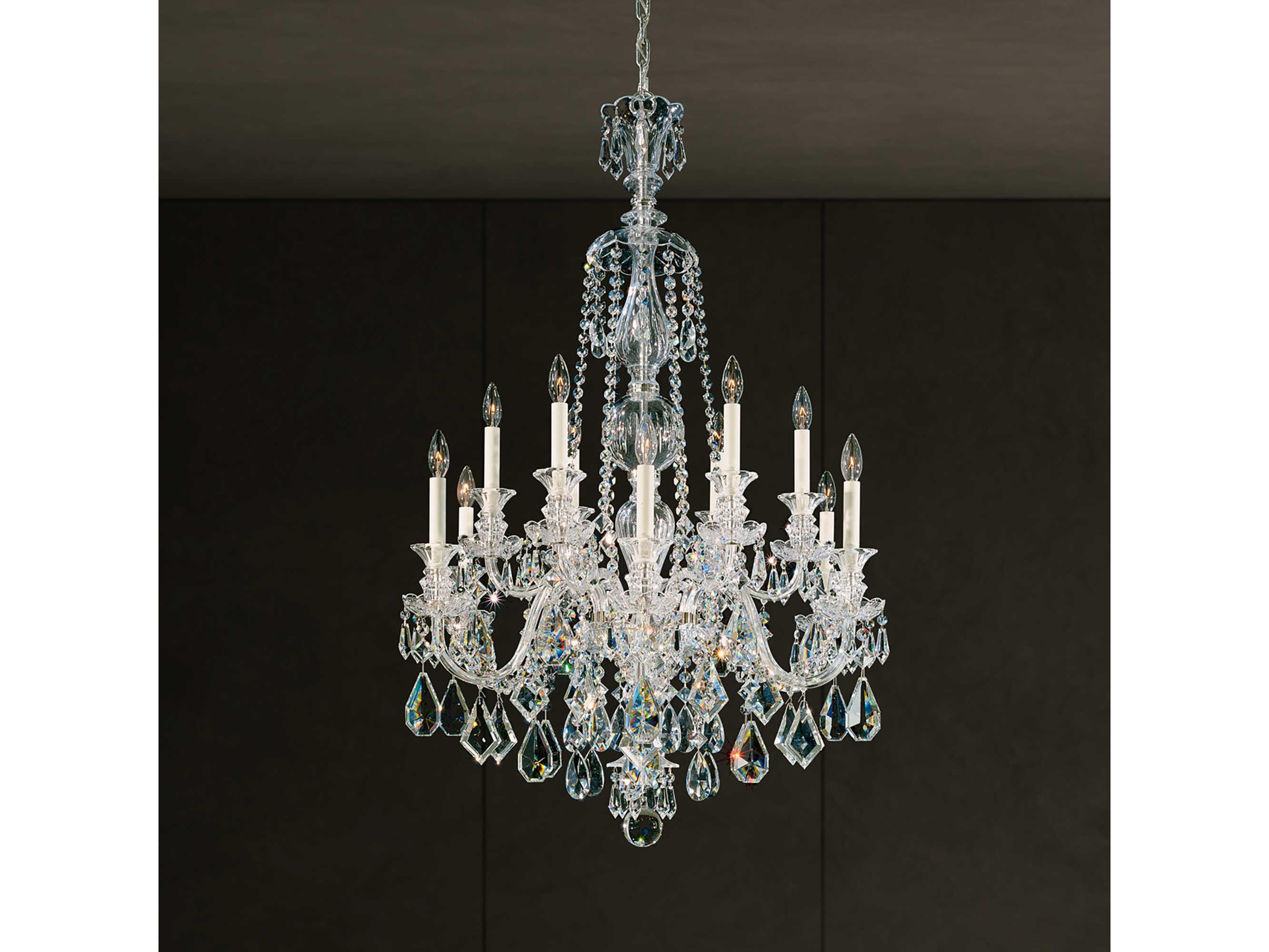 Schonbek Hamilton 12-Light Silver Candelabra Chandelier