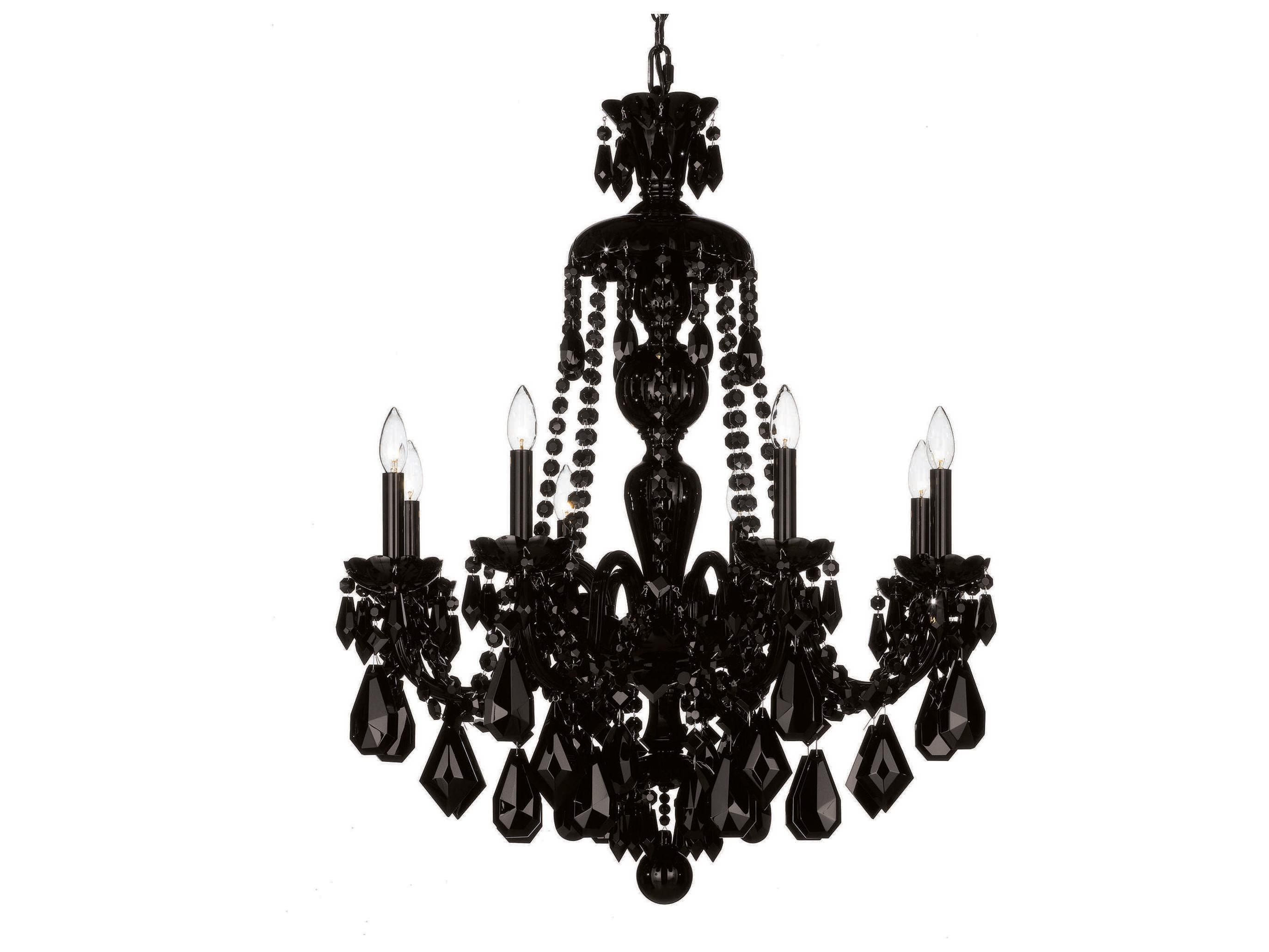 Schonbek Hamilton 8-Light Jet Black Candelabra Chandelier