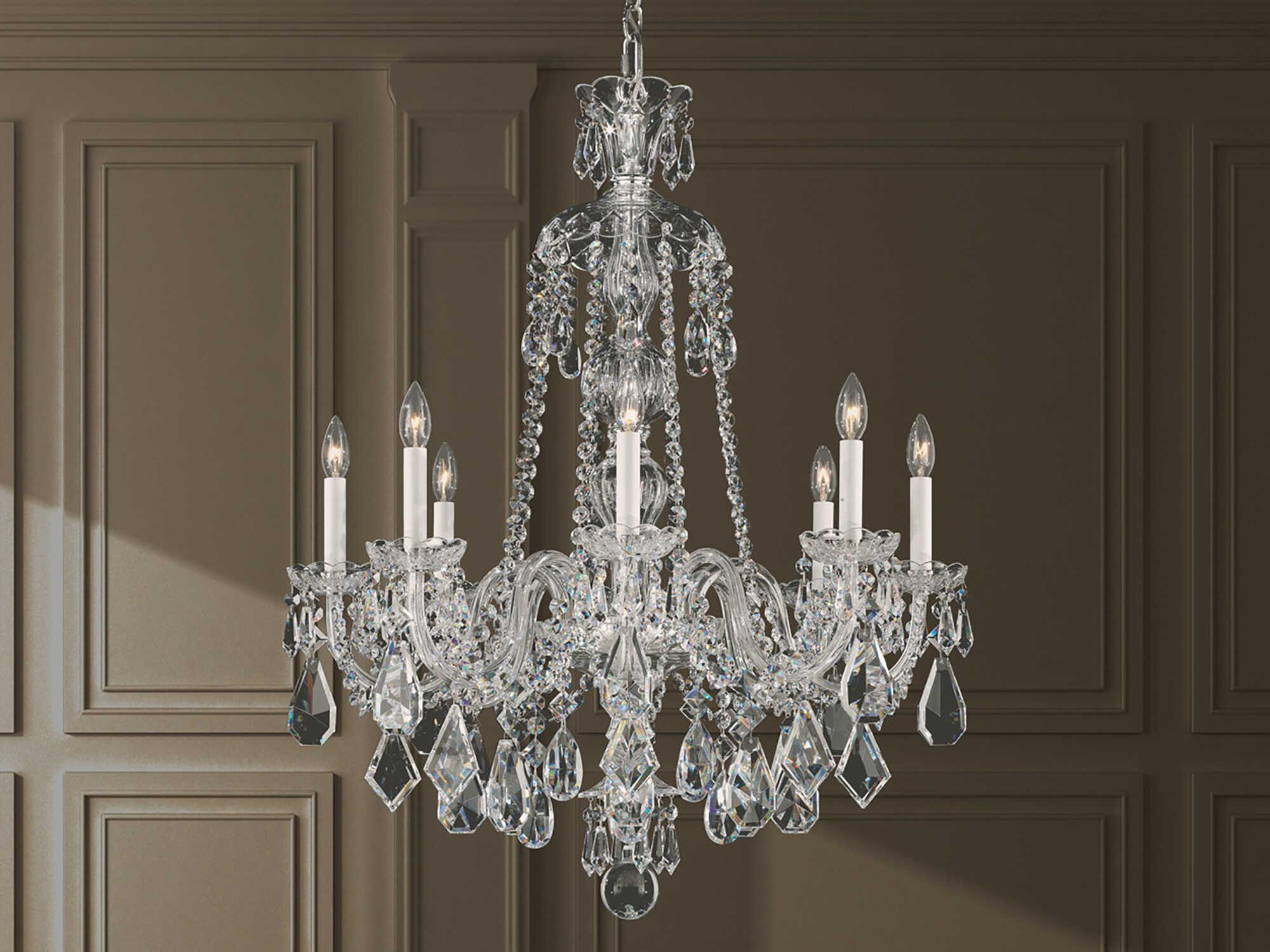 Schonbek Hamilton 8-Light Silver Candelabra Chandelier