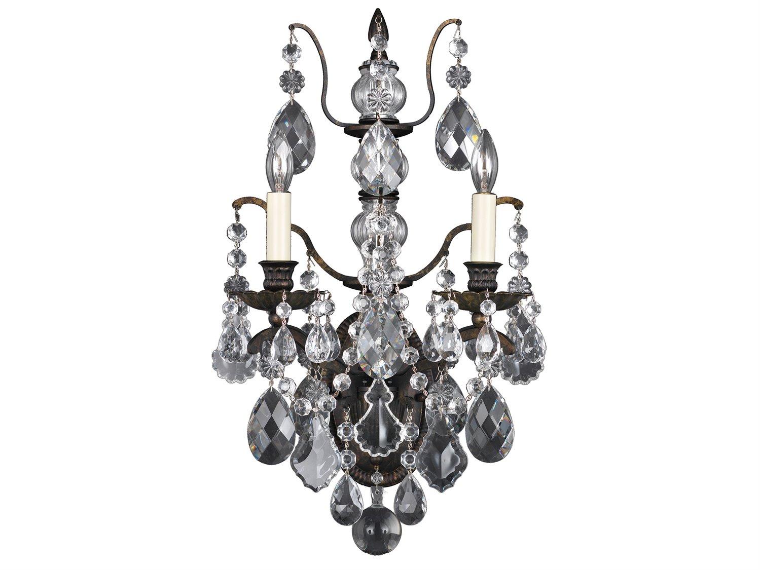 Schonbek Bordeaux 2-Light Bronze Crystal Wall Sconce