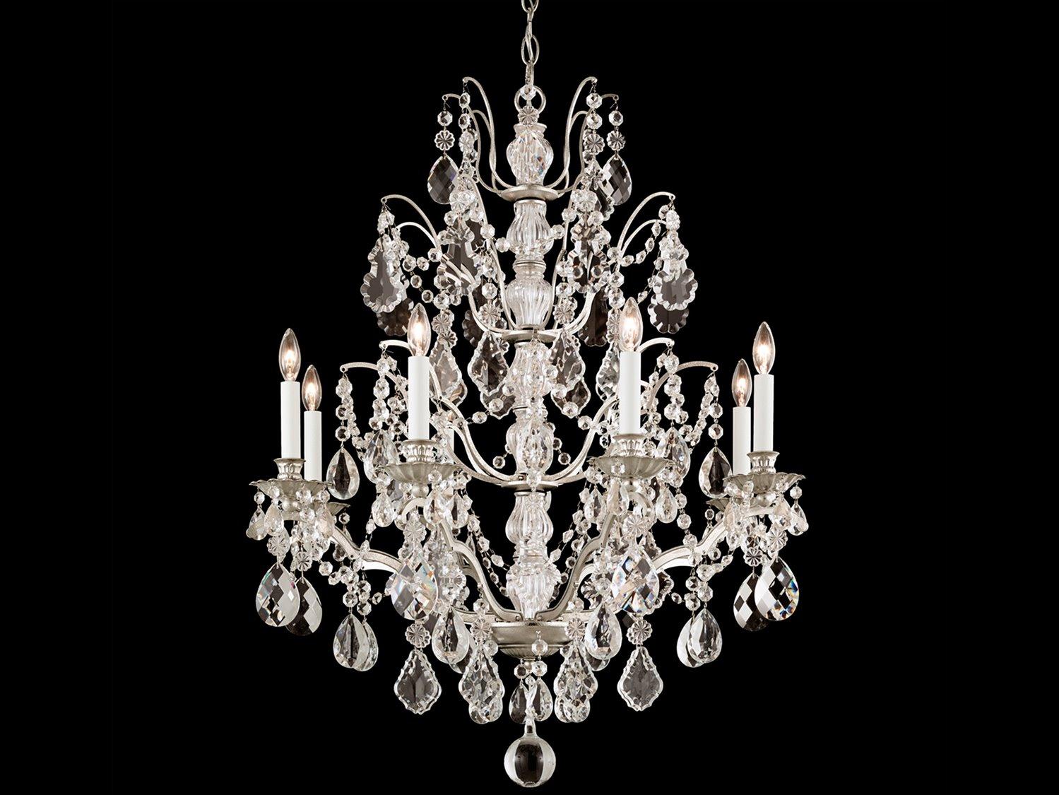 Schonbek Bordeaux 8-Light Silver Crystal Candelabra Chandelier