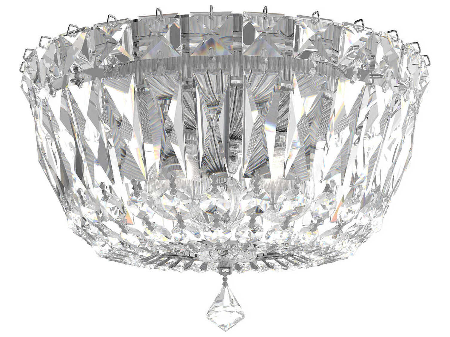 Schonbek Petit Crystal Deluxe 3-Light Gold Bowl Flush Mount