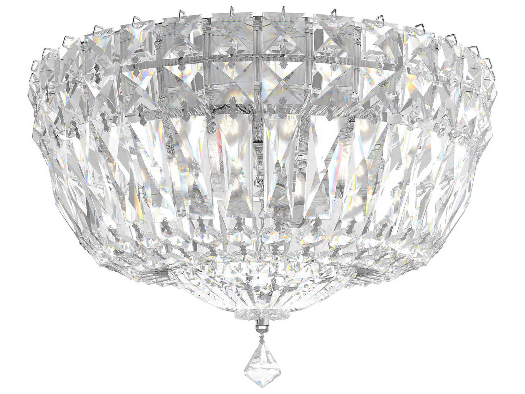Schonbek Petit Crystal Deluxe 4-Light Gold Bowl Flush Mount