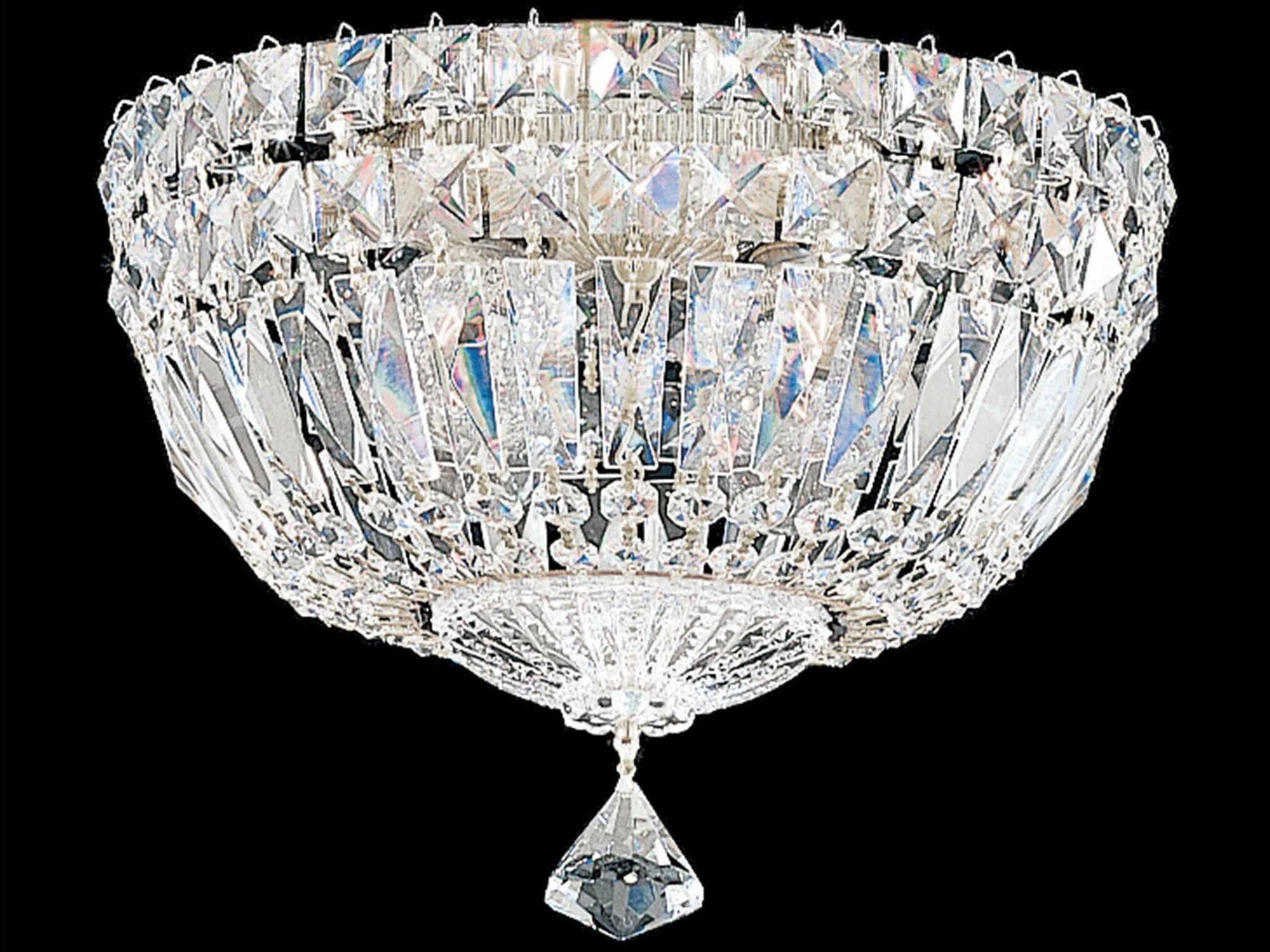 Schonbek Petit Crystal Deluxe 4-Light Gold Bowl Flush Mount