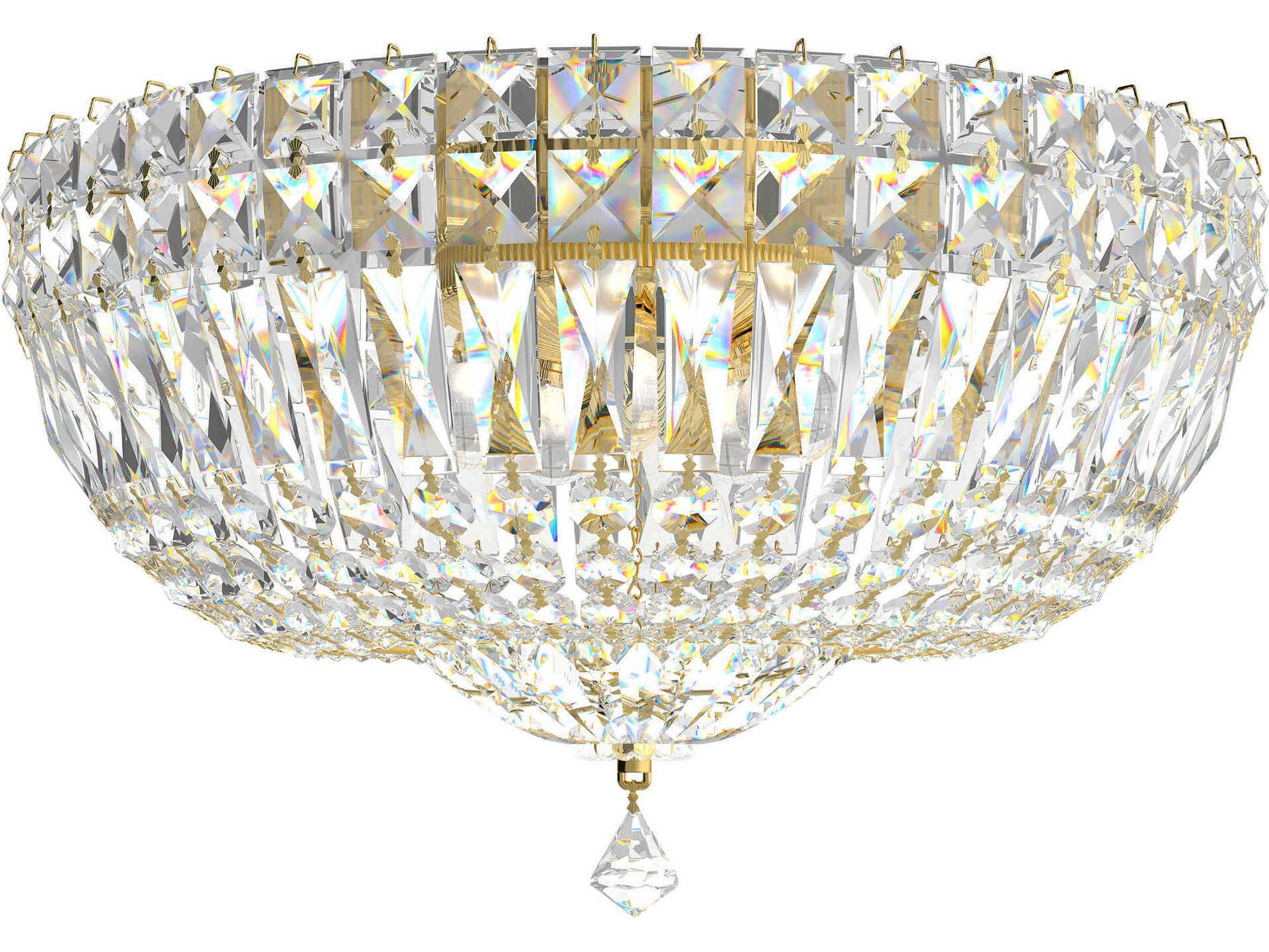 Schonbek Petit Crystal Deluxe 5-Light Gold Bowl Flush Mount