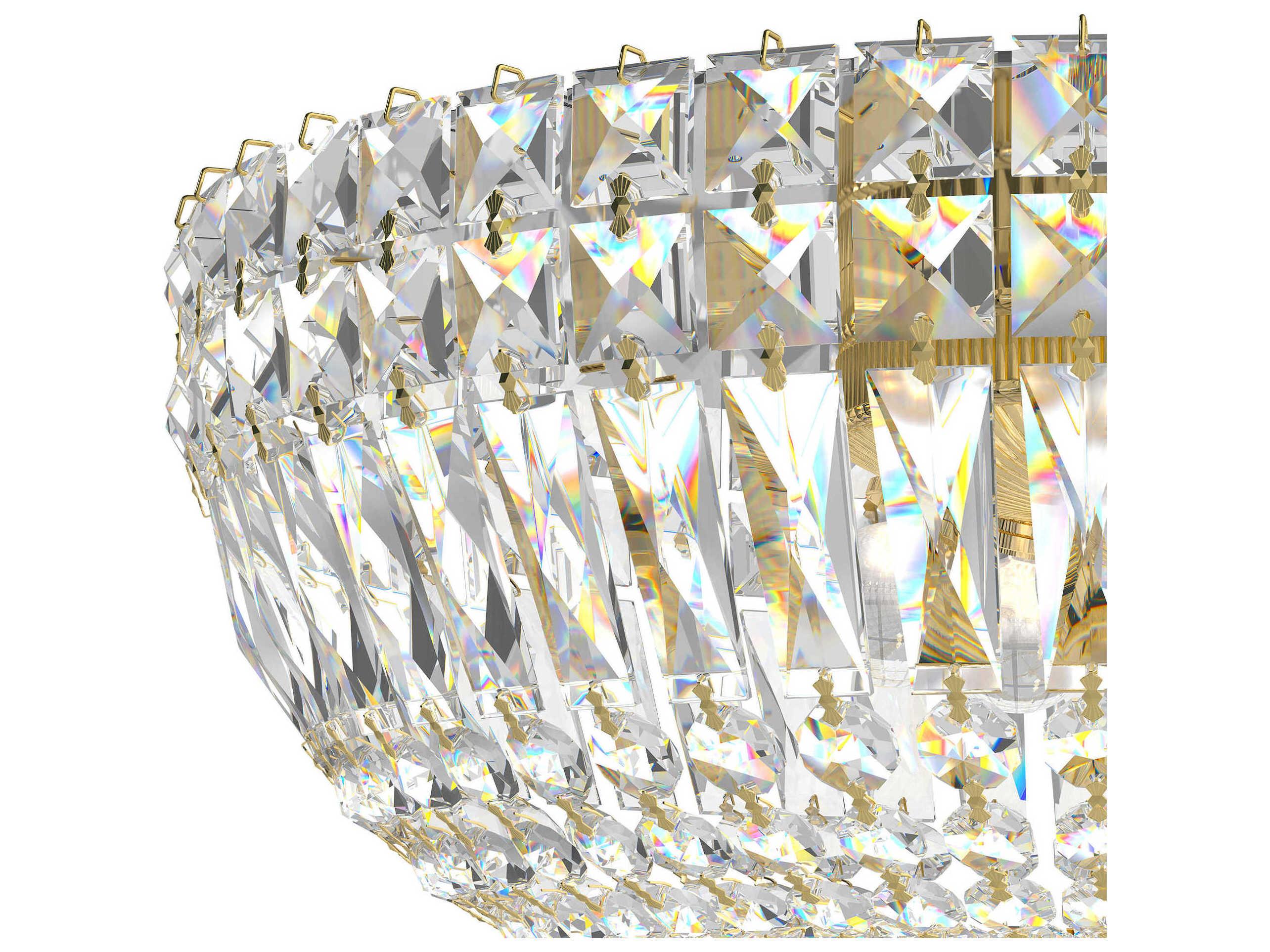 Schonbek Petit Crystal Deluxe 5-Light Gold Bowl Flush Mount