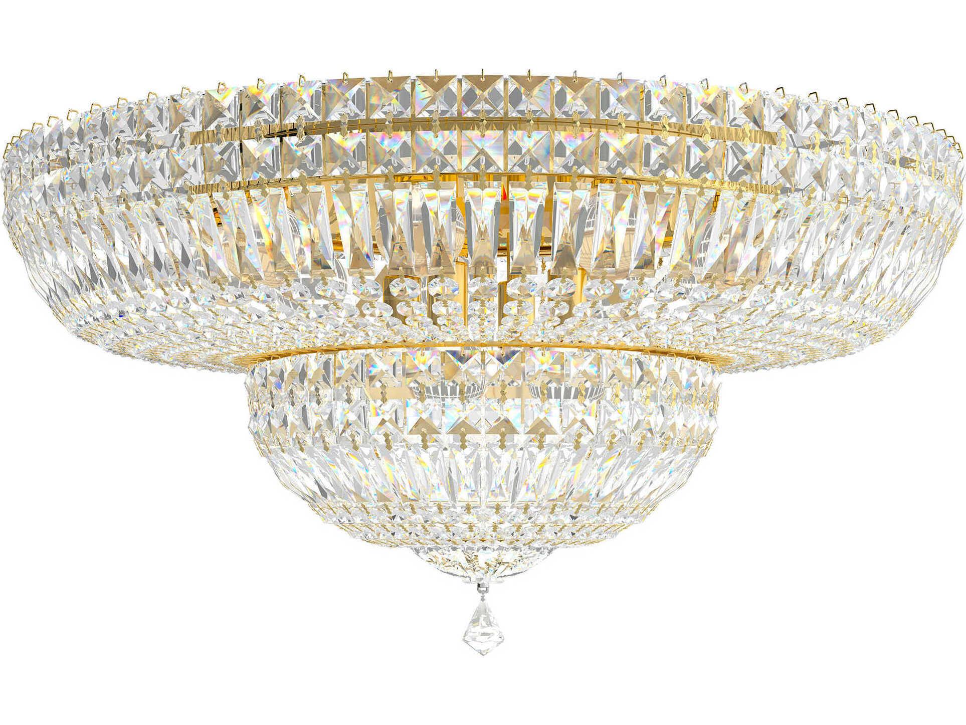 Schonbek Petit Crystal Deluxe 13-Light Gold Bowl Flush Mount