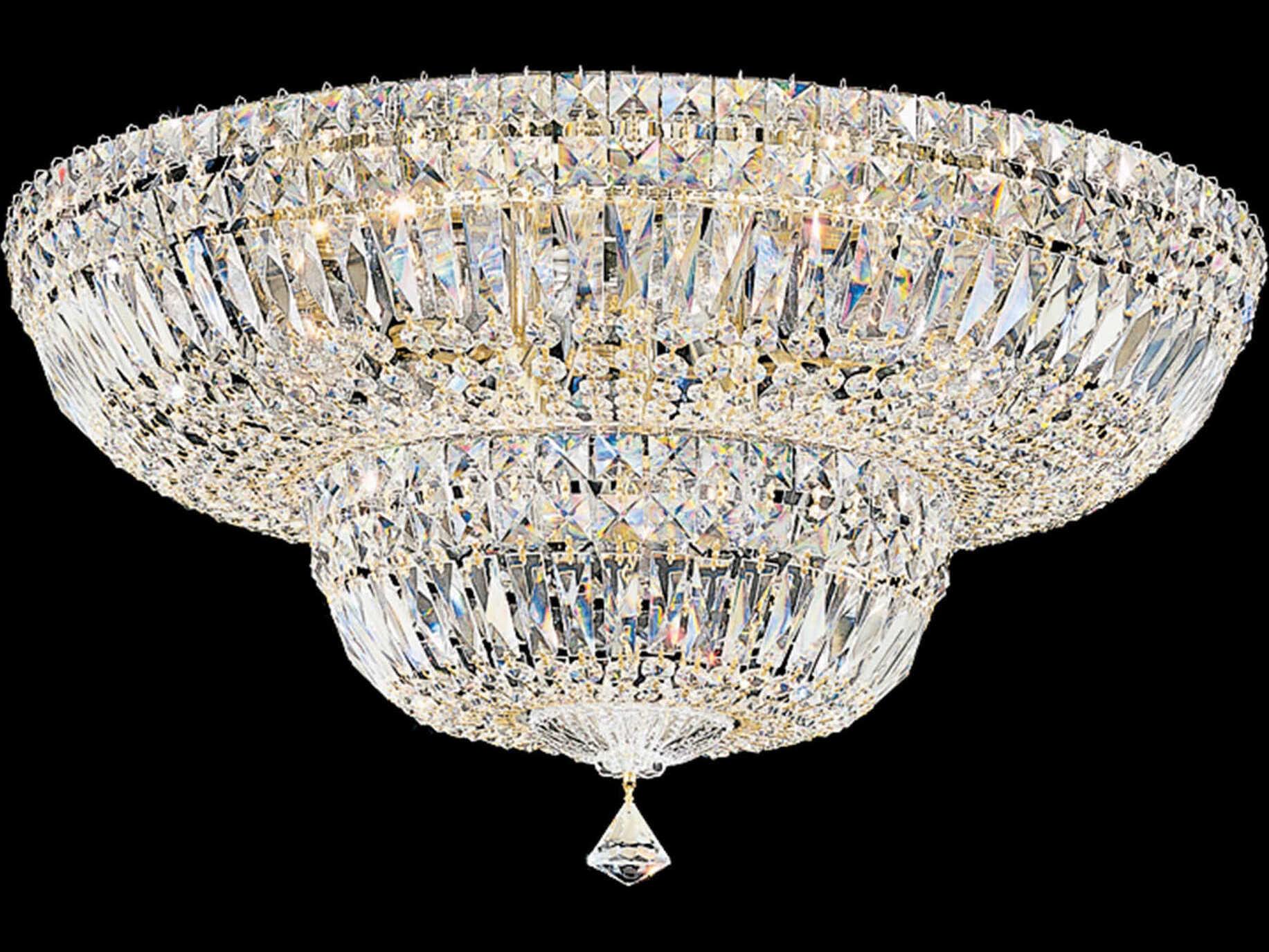 Schonbek Petit Crystal Deluxe 13-Light Gold Bowl Flush Mount
