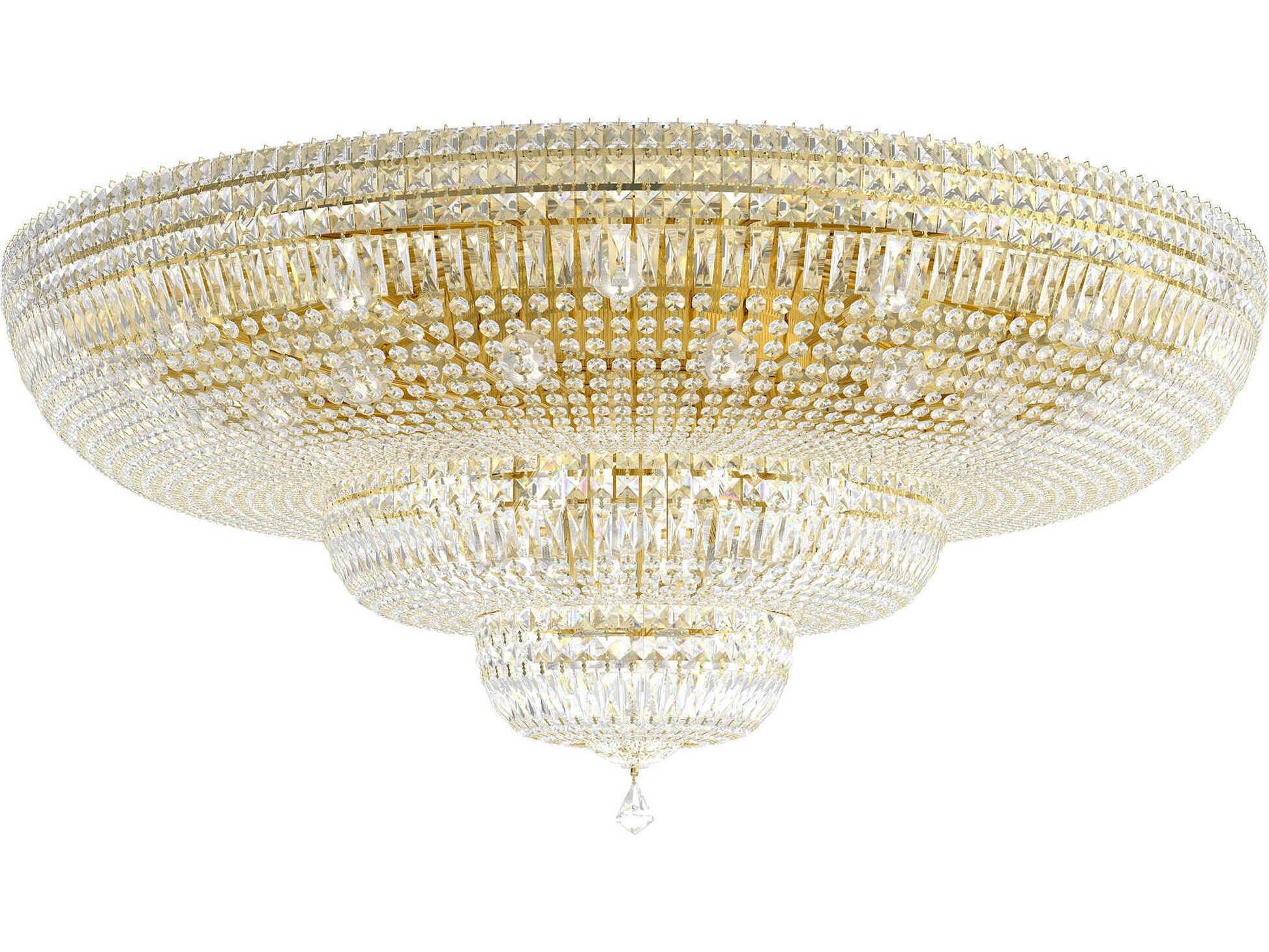 Schonbek Petit Crystal Deluxe 36-Light Gold Bowl Tiered Flush Mount
