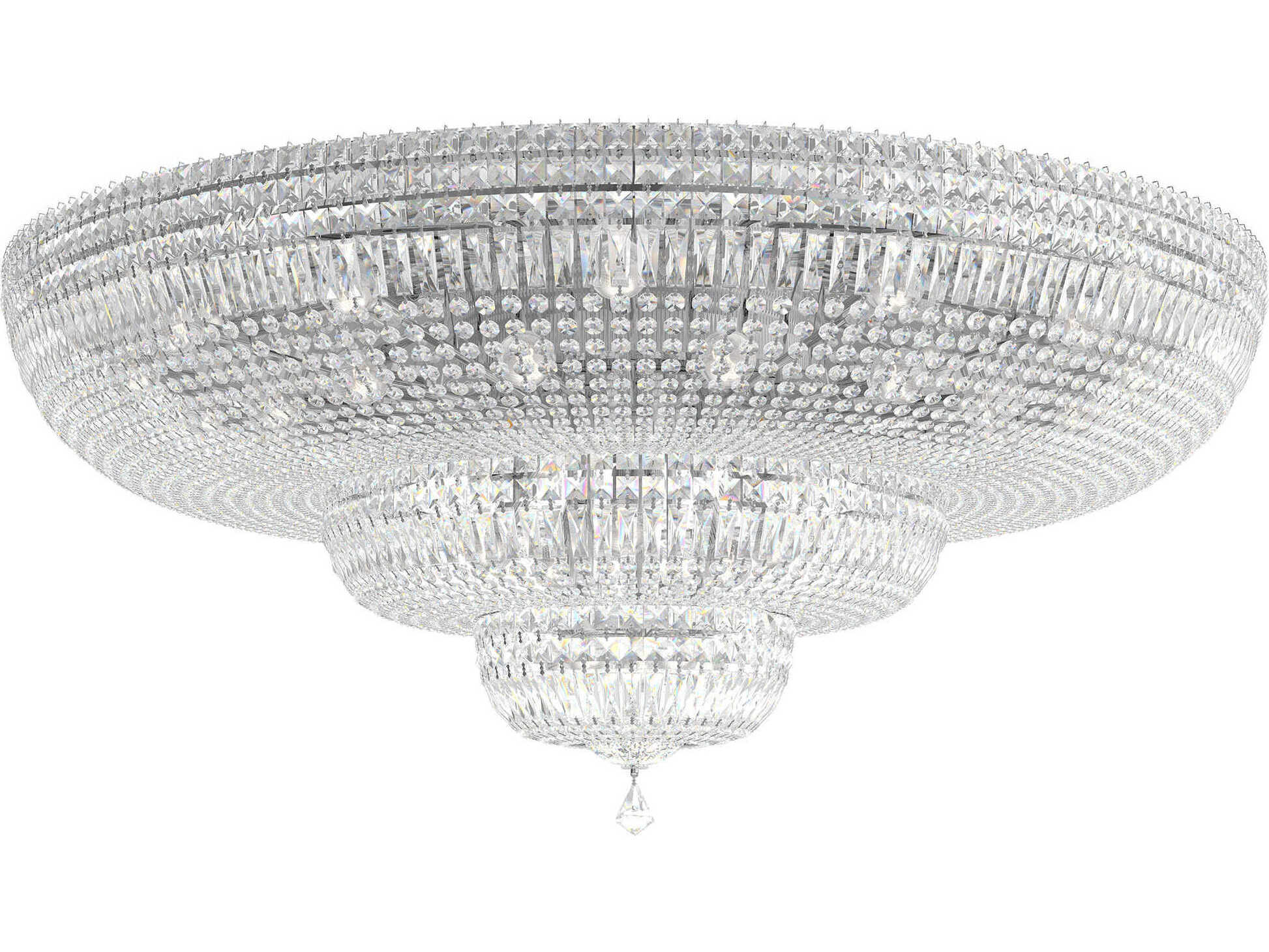 Schonbek Petit Crystal Deluxe 36-Light Gold Bowl Tiered Flush Mount