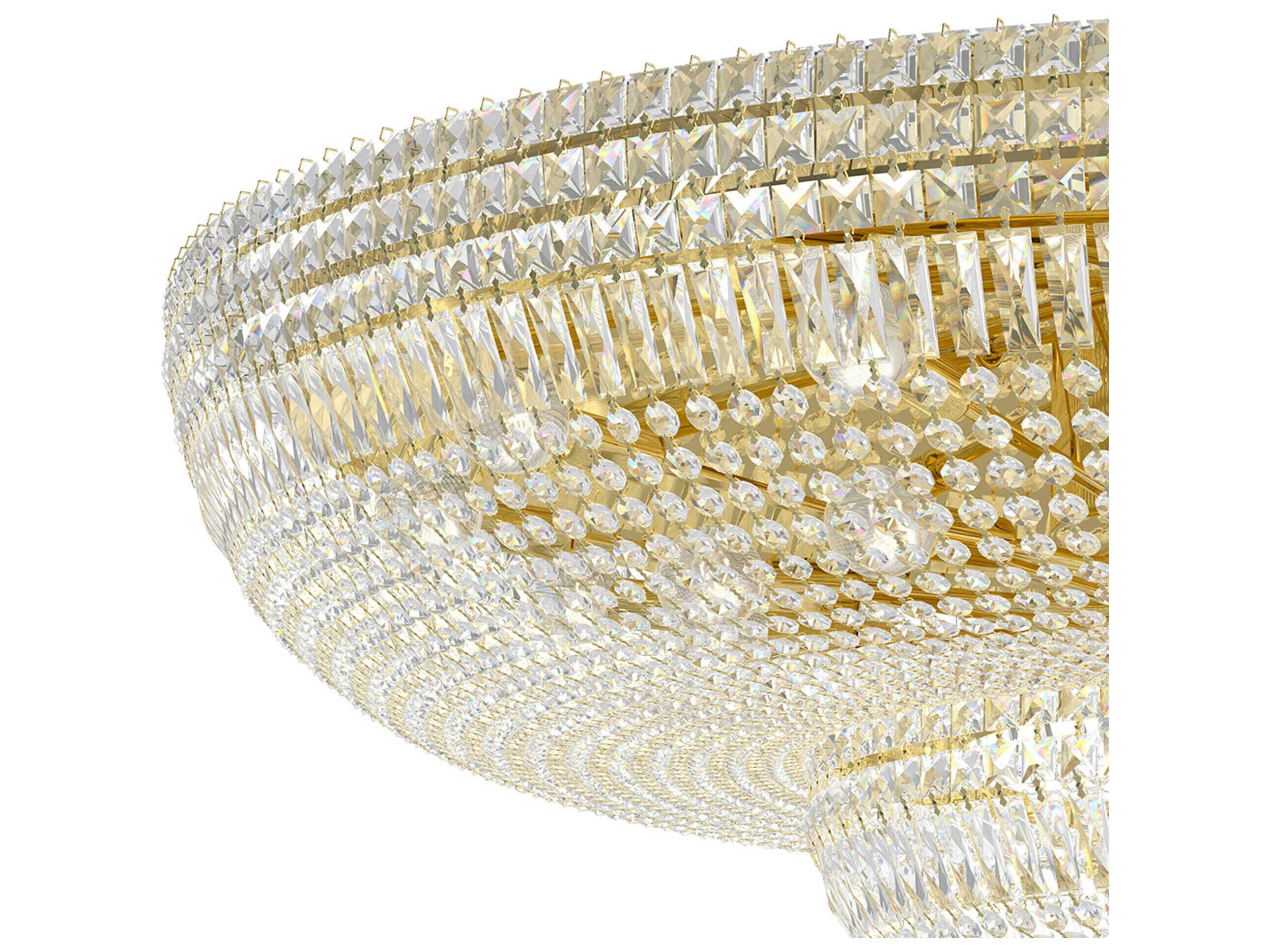 Schonbek Petit Crystal Deluxe 36-Light Gold Bowl Tiered Flush Mount