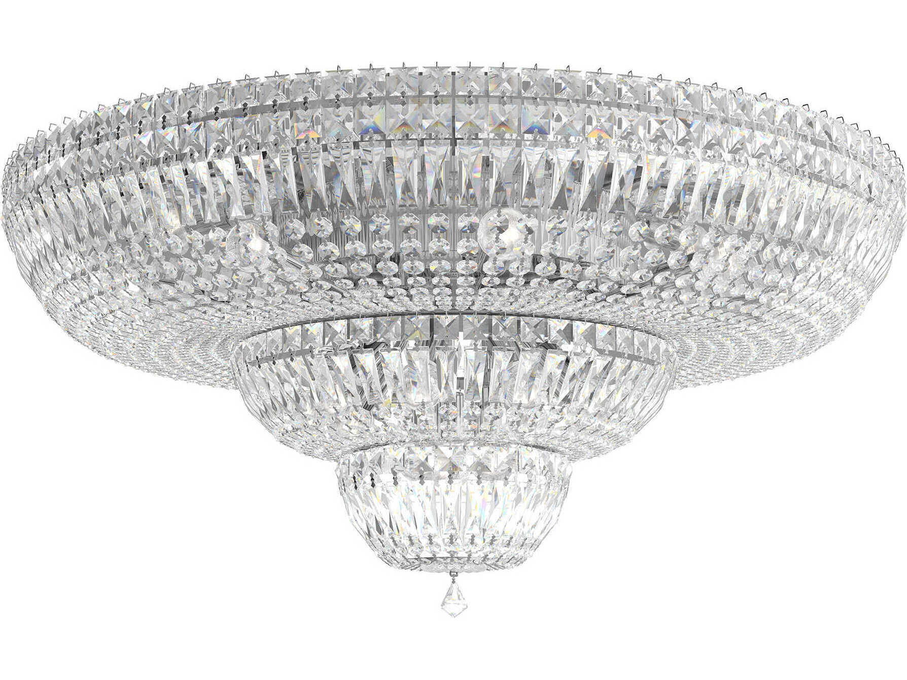 Schonbek Petit Crystal Deluxe 21-Light Gold Bowl Tiered Flush Mount