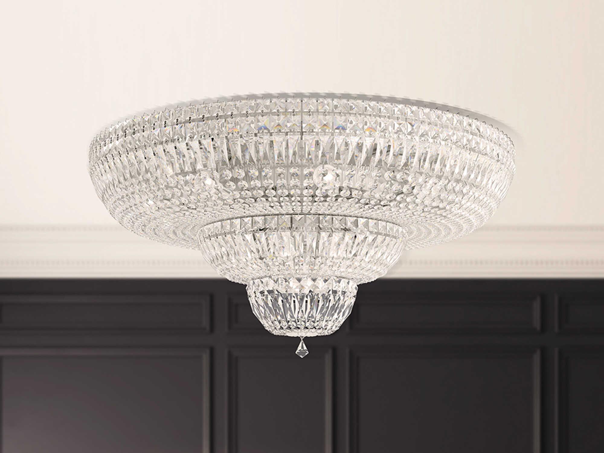 Schonbek Petit Crystal Deluxe 21-Light Gold Bowl Tiered Flush Mount