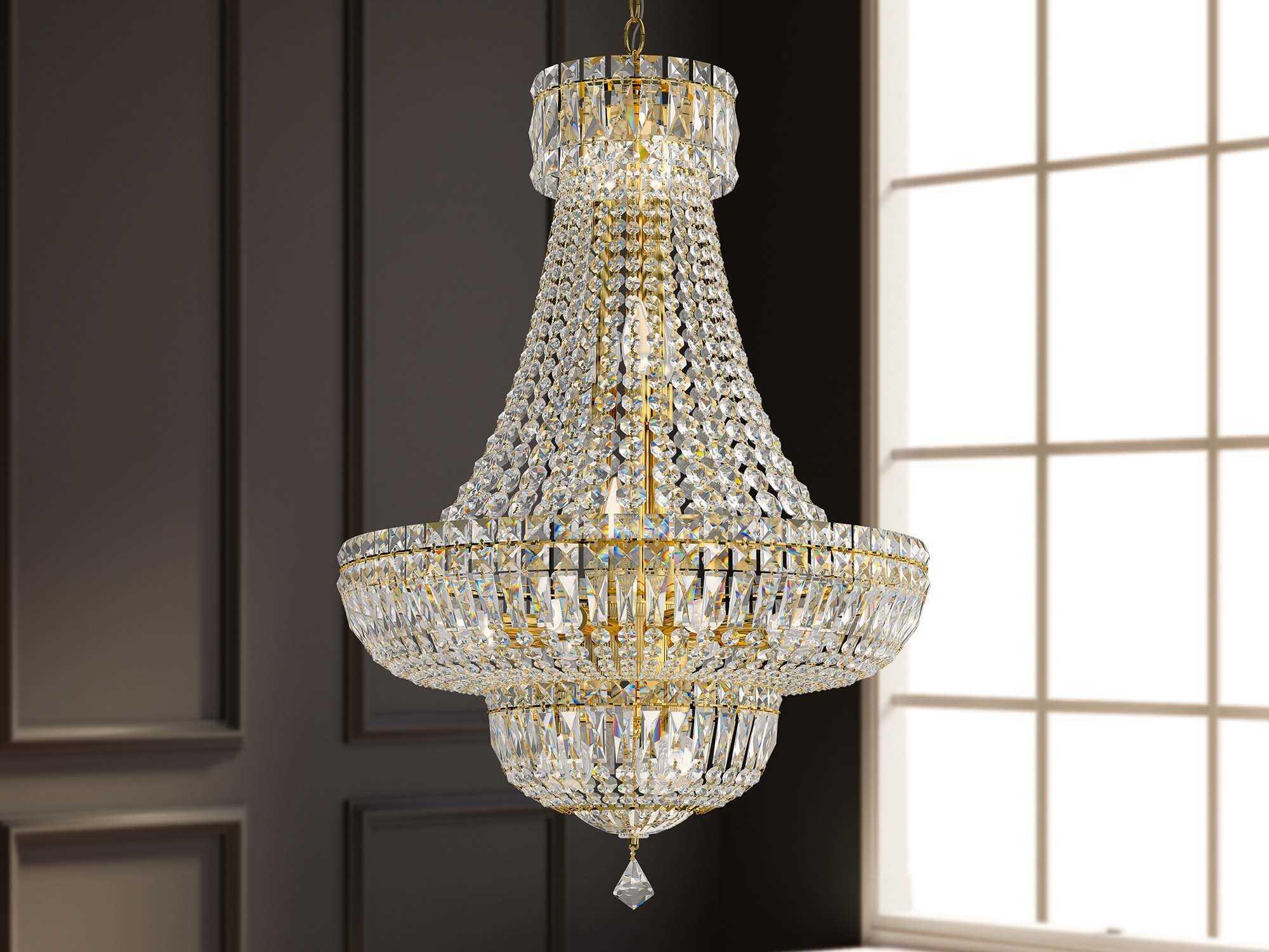 Schonbek Petit Crystal Deluxe 20-Light Gold Empire Chandelier