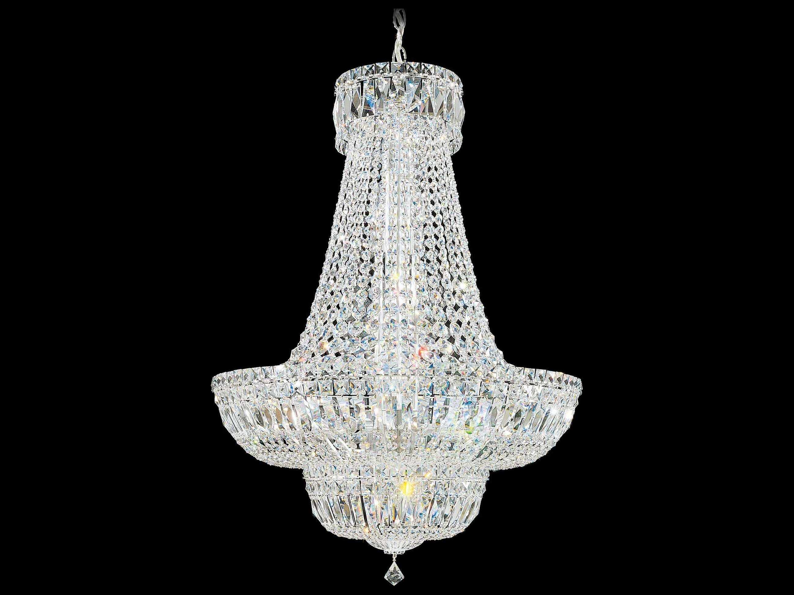 Schonbek Petit Crystal Deluxe 25-Light Silver Empire Chandelier