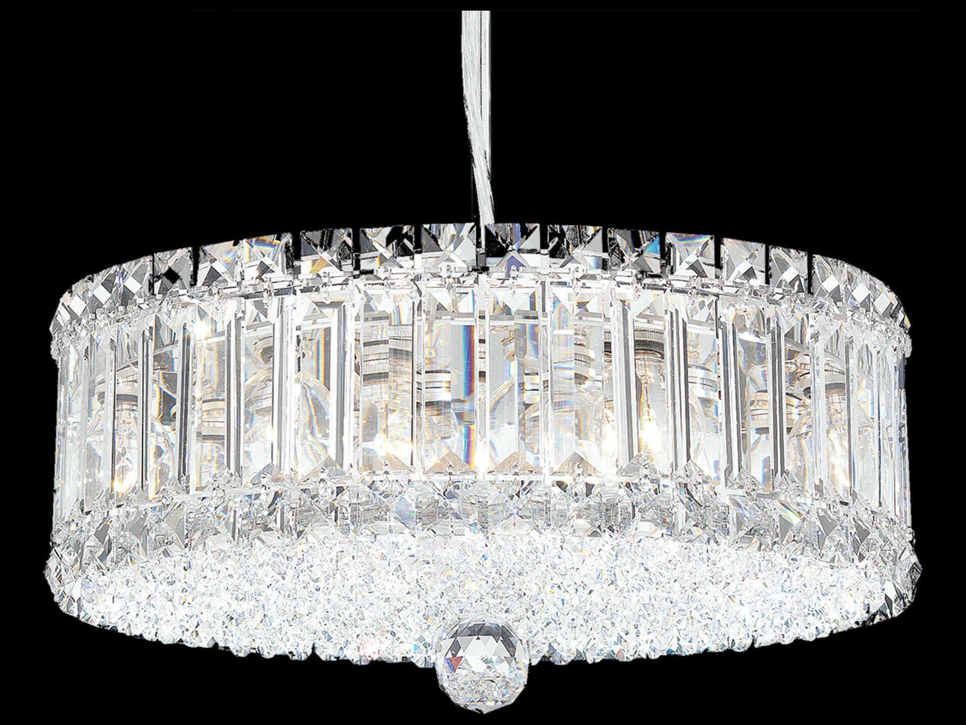 Schonbek Plaza 9-Light Stainless Steel Crystal Drum Pendant