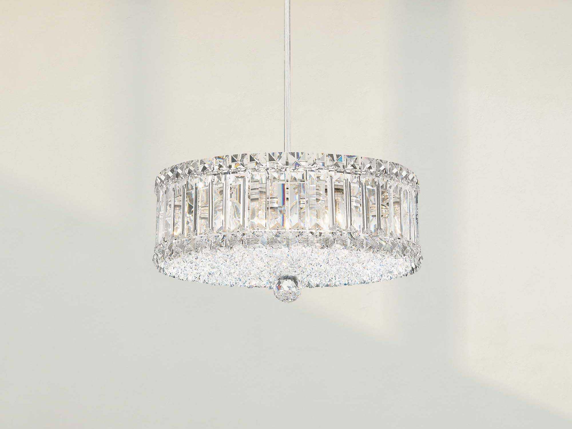 Schonbek Plaza 9-Light Stainless Steel Crystal Drum Pendant