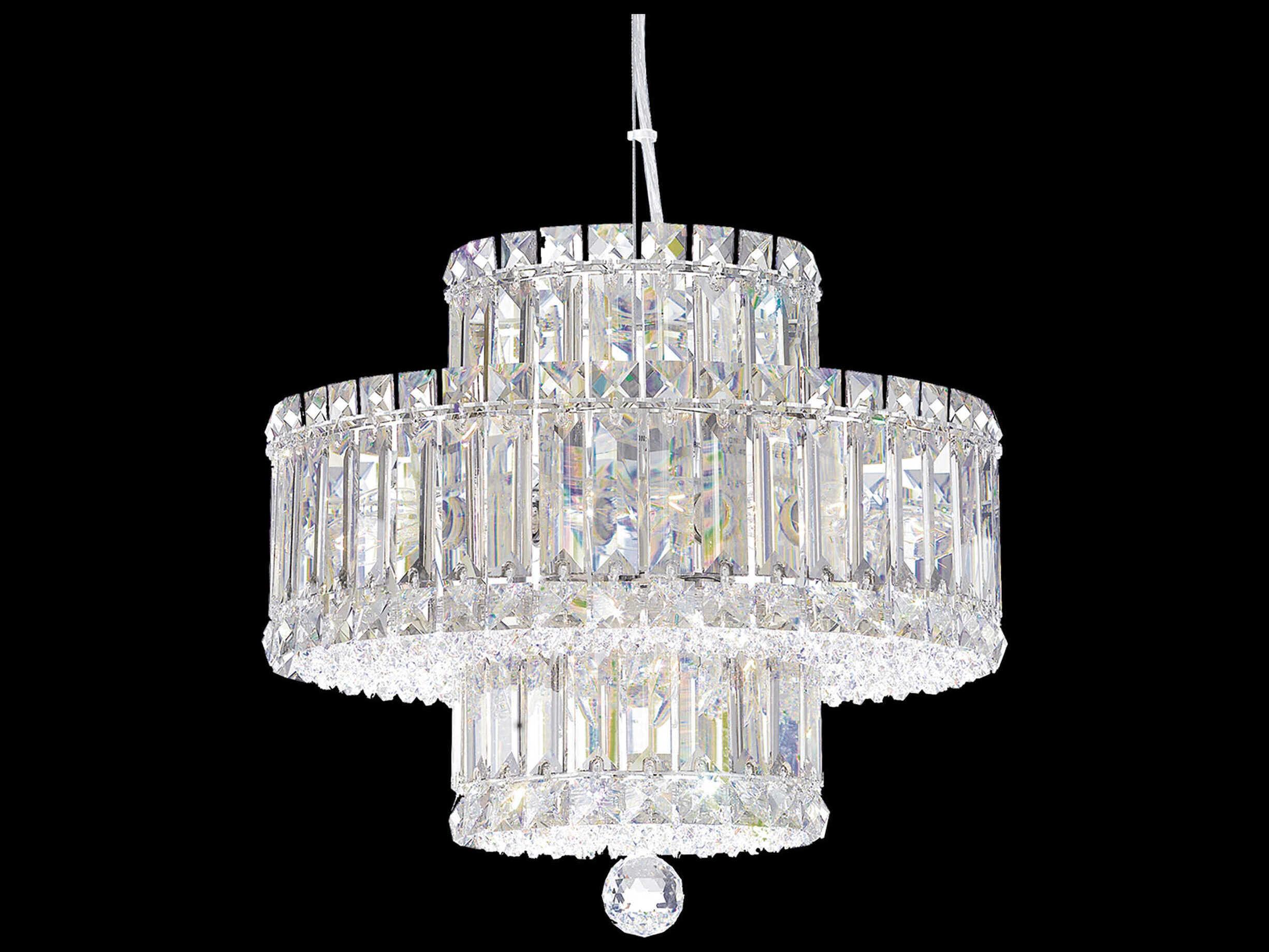 Schonbek Plaza 9-Light Stainless Steel Crystal Tiered Pendant